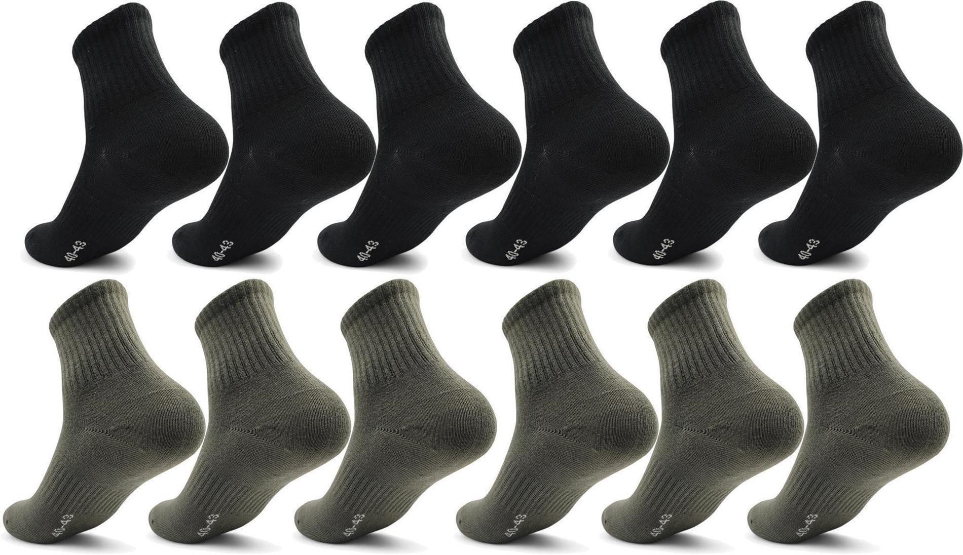 Sportsocken 12 Paar Herren Sport Sneaker Socken Quarter Socks Kurzsocken Halbsocke