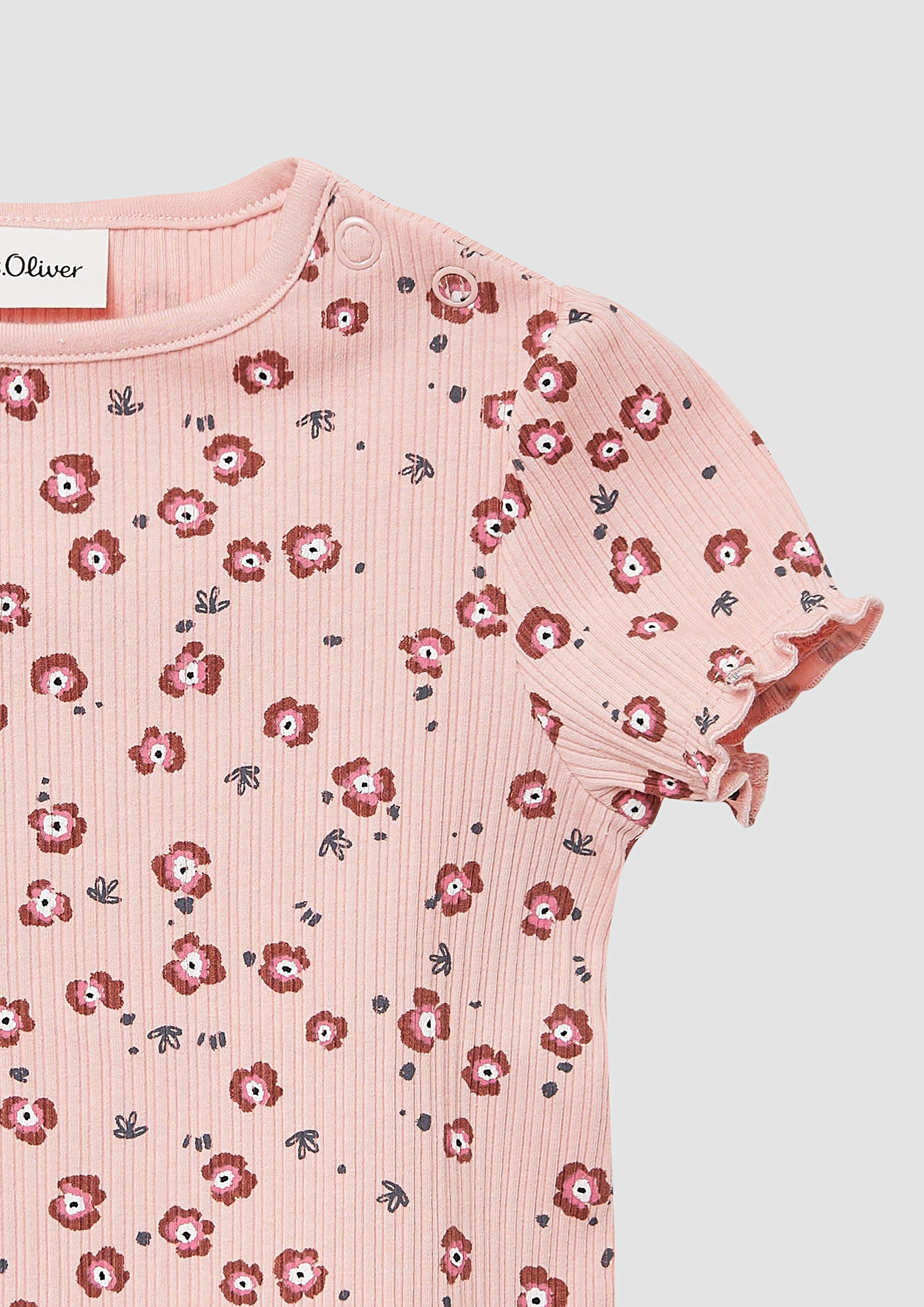 s.Oliver Kurzarmshirt Elastisches T-Shirt aus Rippware günstig online kaufen