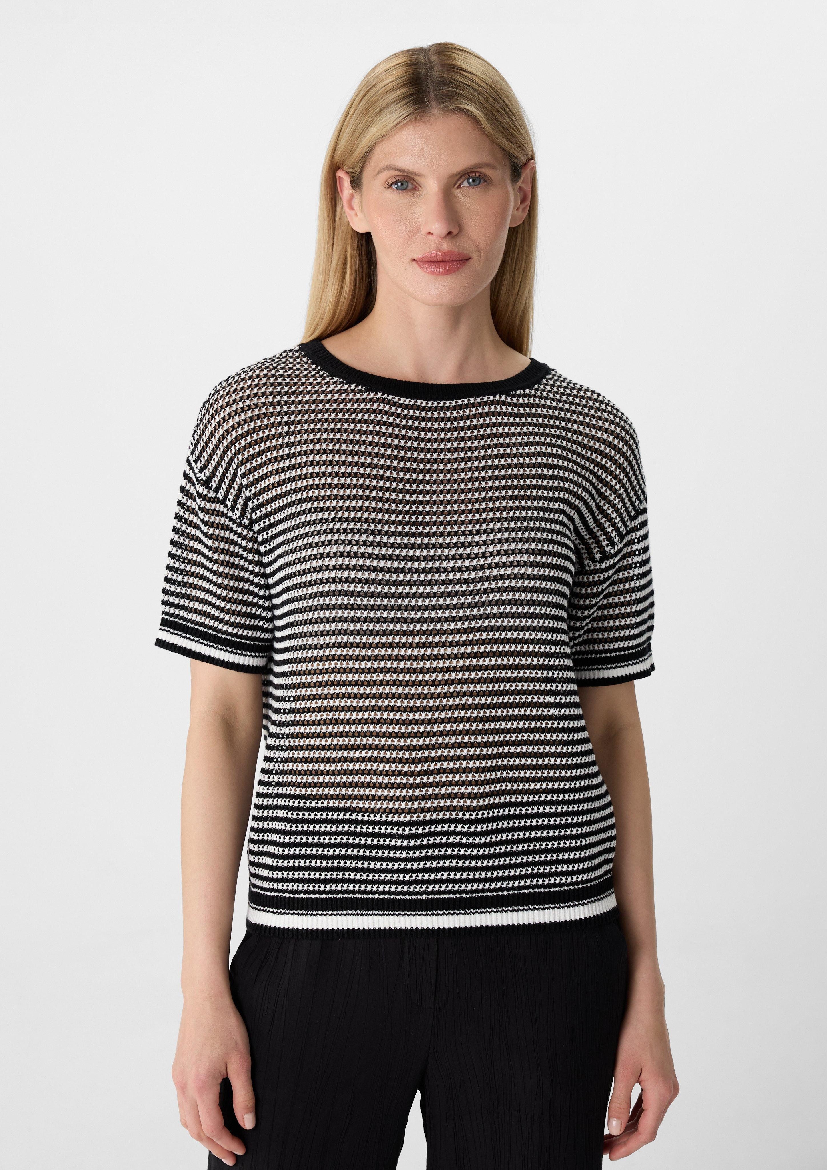 comma casual identity Kurzarmshirt Kurzarm-Pullover aus günstig online kaufen