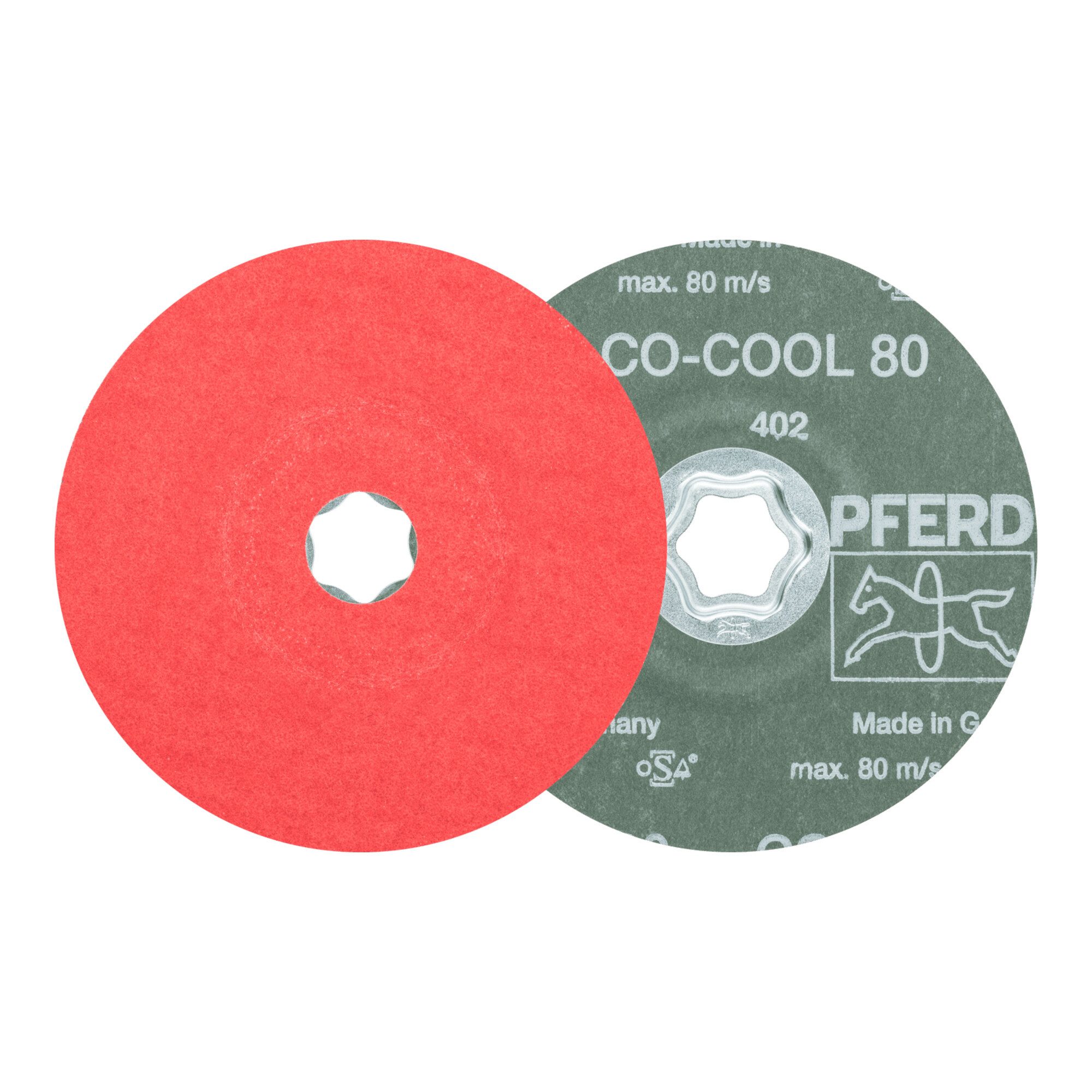 Pferd Schleifscheibe PFERD TOOLS COMBICLICK Keramikkorn Fiberscheibe Ø 125 mm CO-COOL80 für