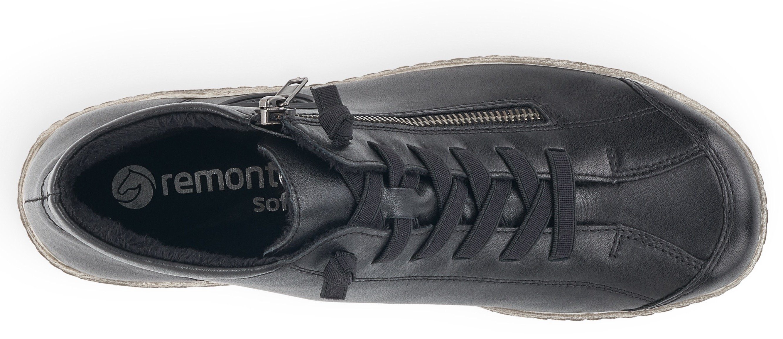 Außenreißverschluss mit schwarz Sneaker Remonte