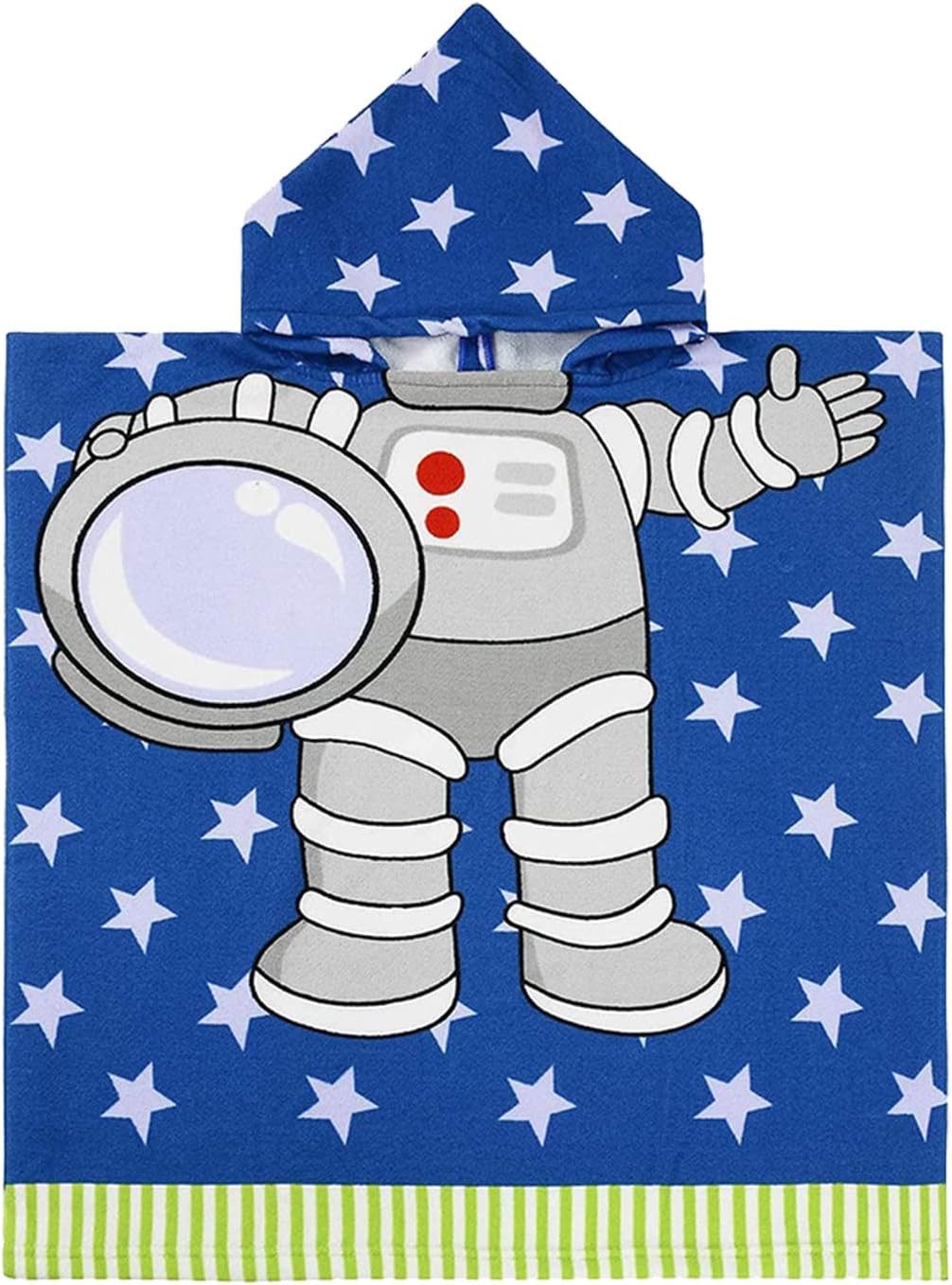 LA CUTE Badeponcho Kinder Handtuch Poncho - Buntes Badetuch mit Kapuze für Jungen Mädchen, Saugfähiges Polyester, Integrierte Kapuze, die hilft, die Haare zu trocknen und vor Wind zu schützen., Strandhandtuch und Muster, leicht zu reinigen und schnell trocknend