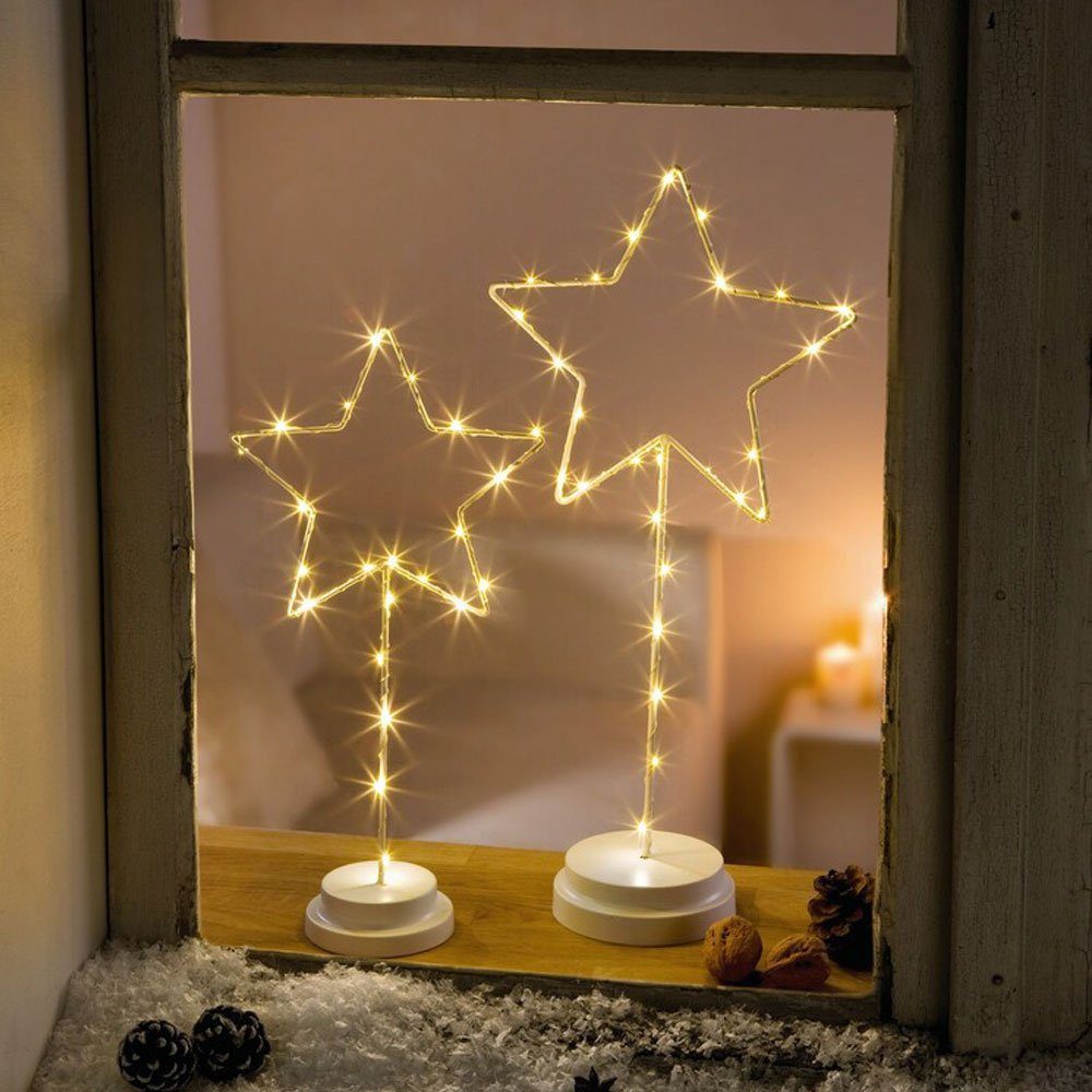 Home-trends24.de Weihnachtsfigur LED Deko Stern 2er Set Fensterdeko Weihnac günstig online kaufen