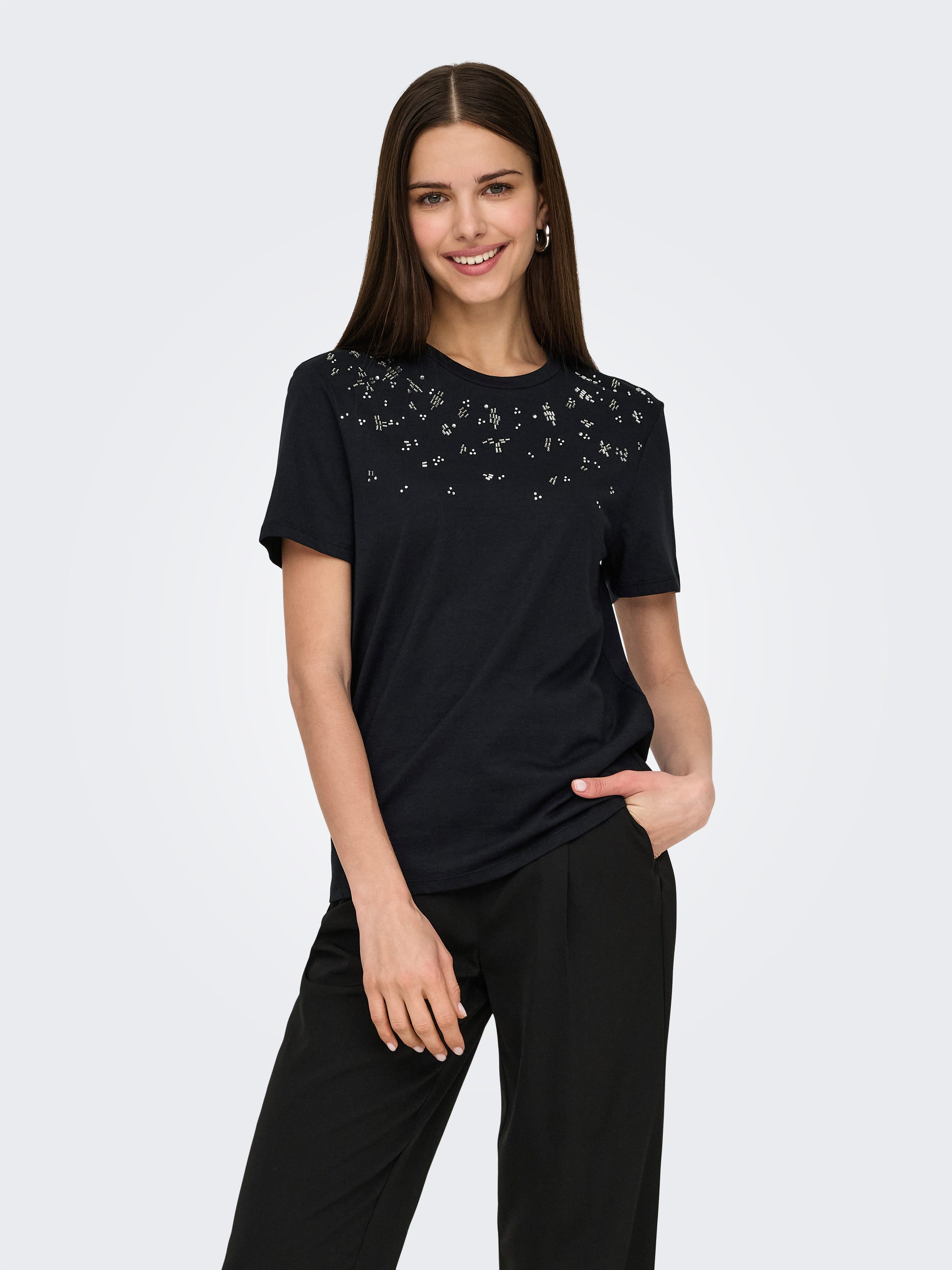 ONLY Kurzarmshirt ONLPARKER S/S O-NECK BLING günstig online kaufen