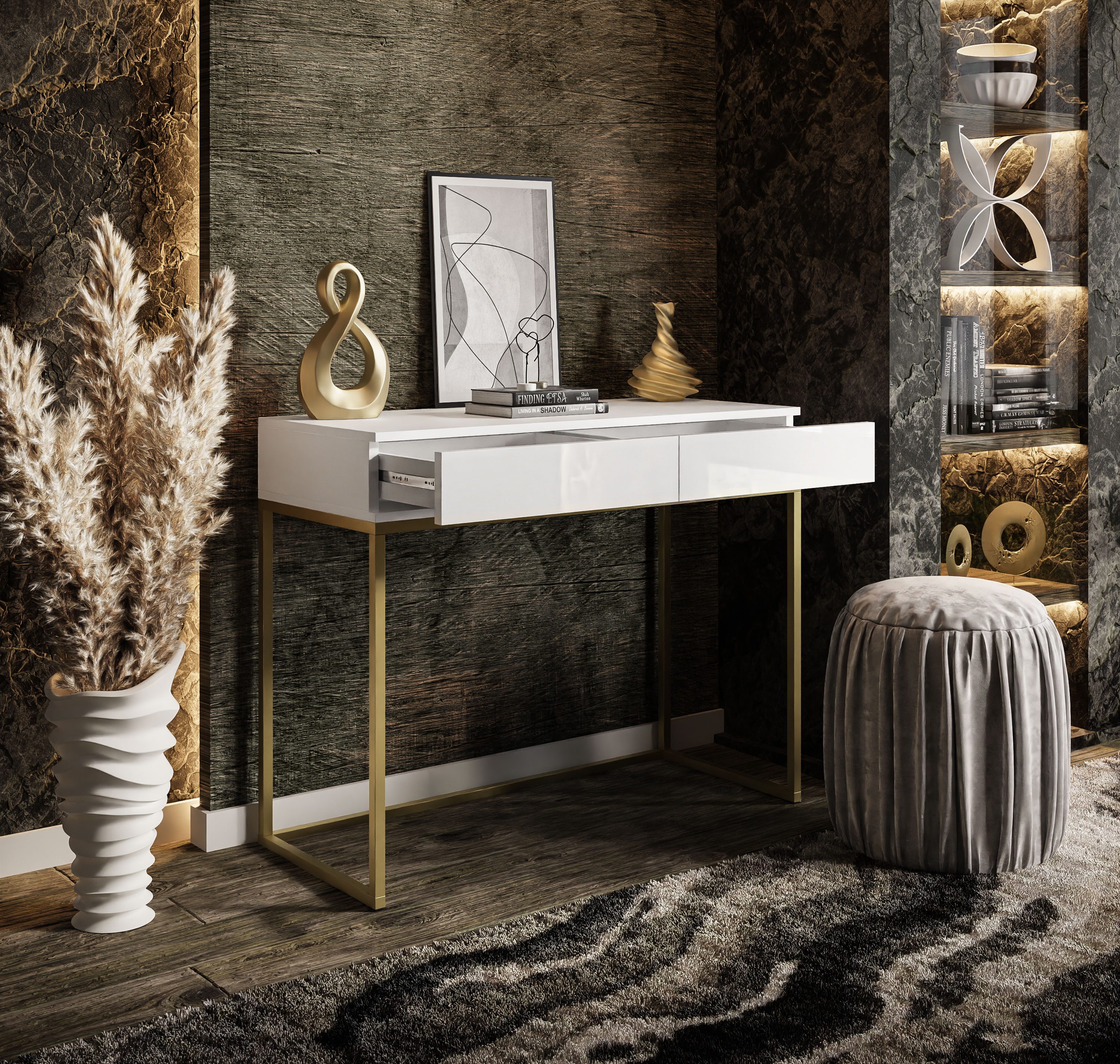 Lookway Konsolentisch BLANCO GOLD II (1x Konsolentisch), Breite: 100 cm