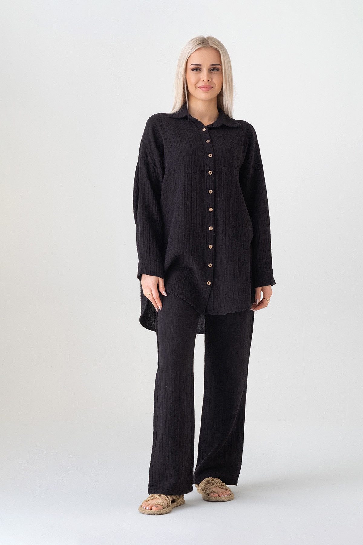 WENOR Hemdbluse Oversize Musselin Hemd 100 % günstig online kaufen