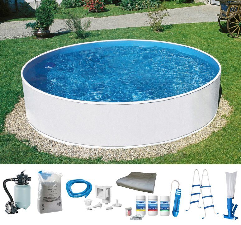 my POOL BWT Rundpool ALL IN inkl. umfangreichem Zubehör (Komplett-Set, 8-tlg), in verschiedene Größen erhältlich