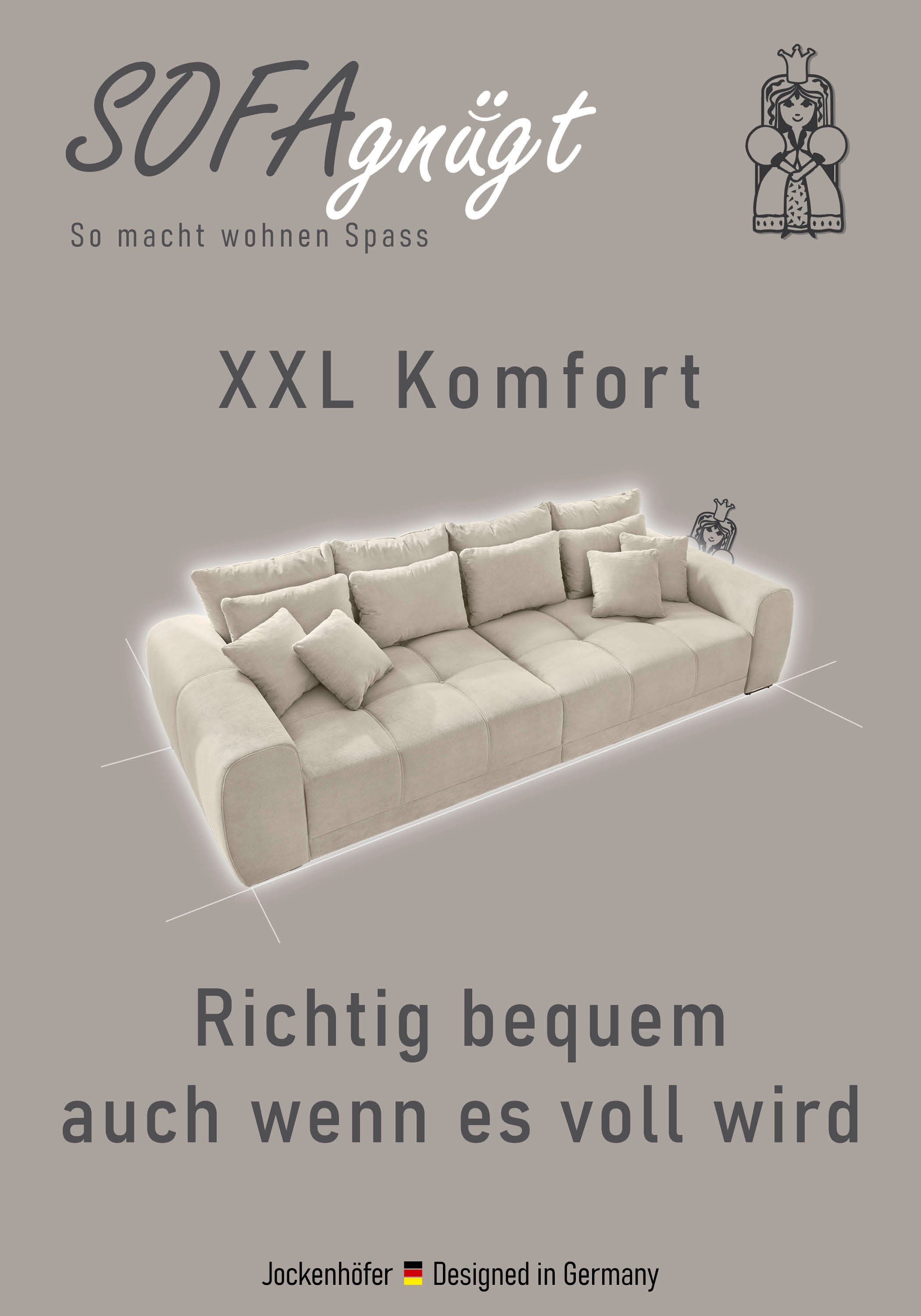 Jockenhöfer Gruppe Big-Sofa Moldau XXL, B: 306 cm, Mega-Sofa, mit Federkern & 4 Zierkissen