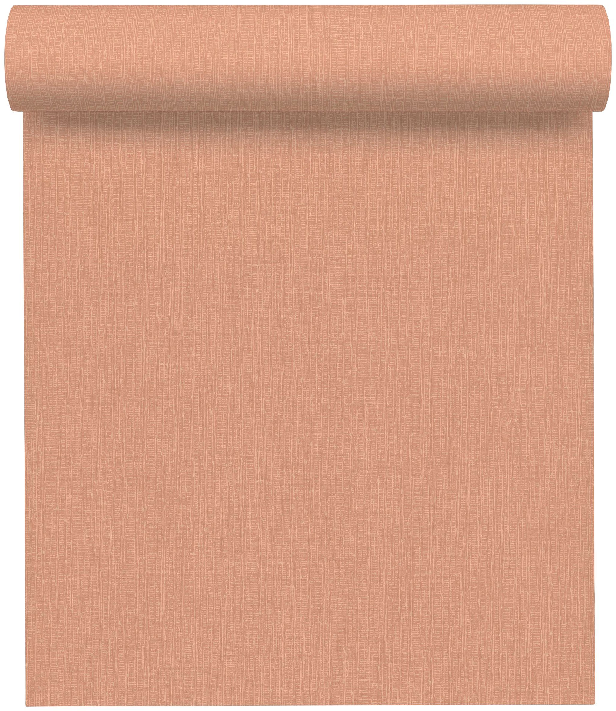 Uni einfarbig, Vliestapete A.S. Création orange/rosa Graphic, Einfarbig Tapete strukturiert, Emotion