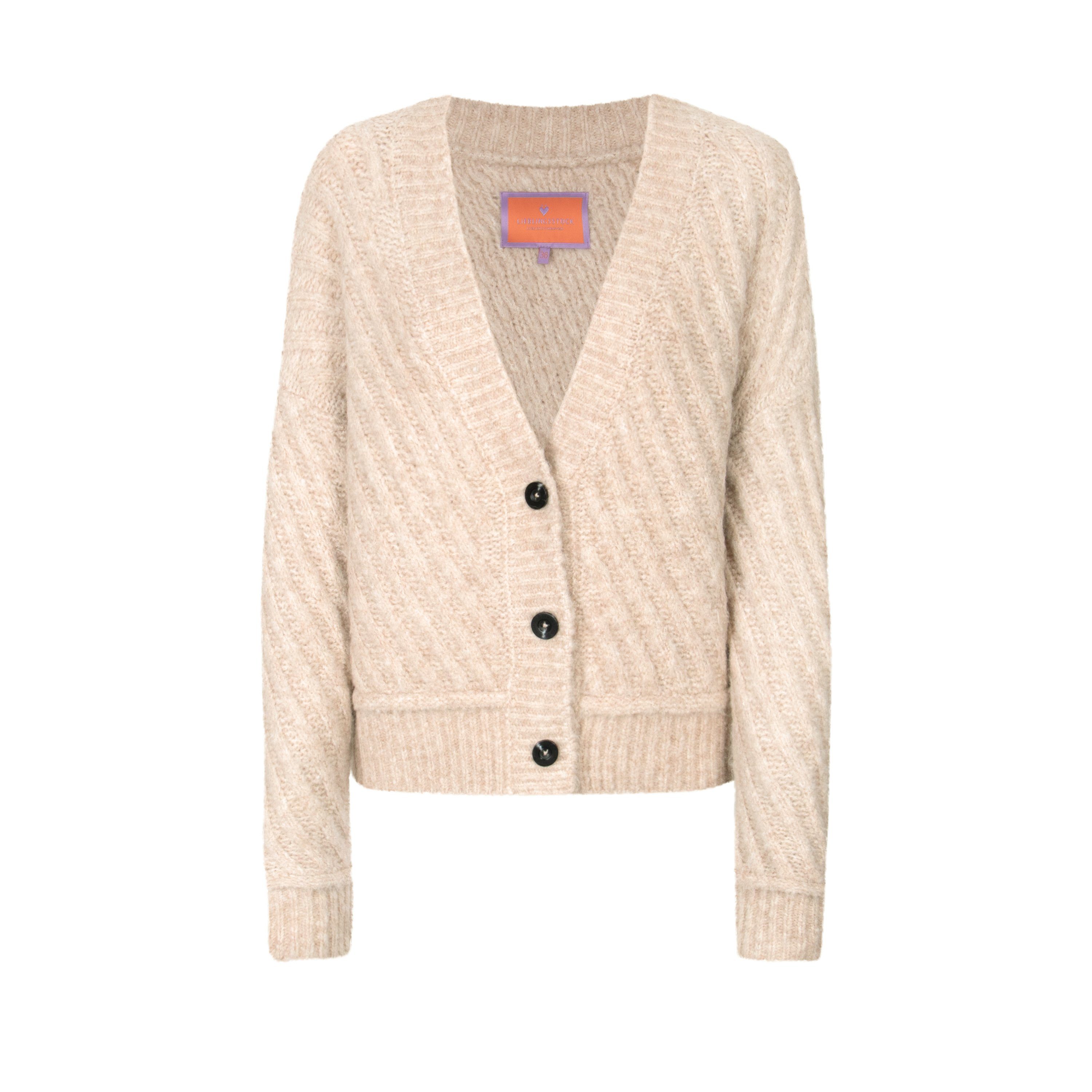 Lieblingsstück Strickjacke AlianaL mit diagonalem Zopfmuster beige