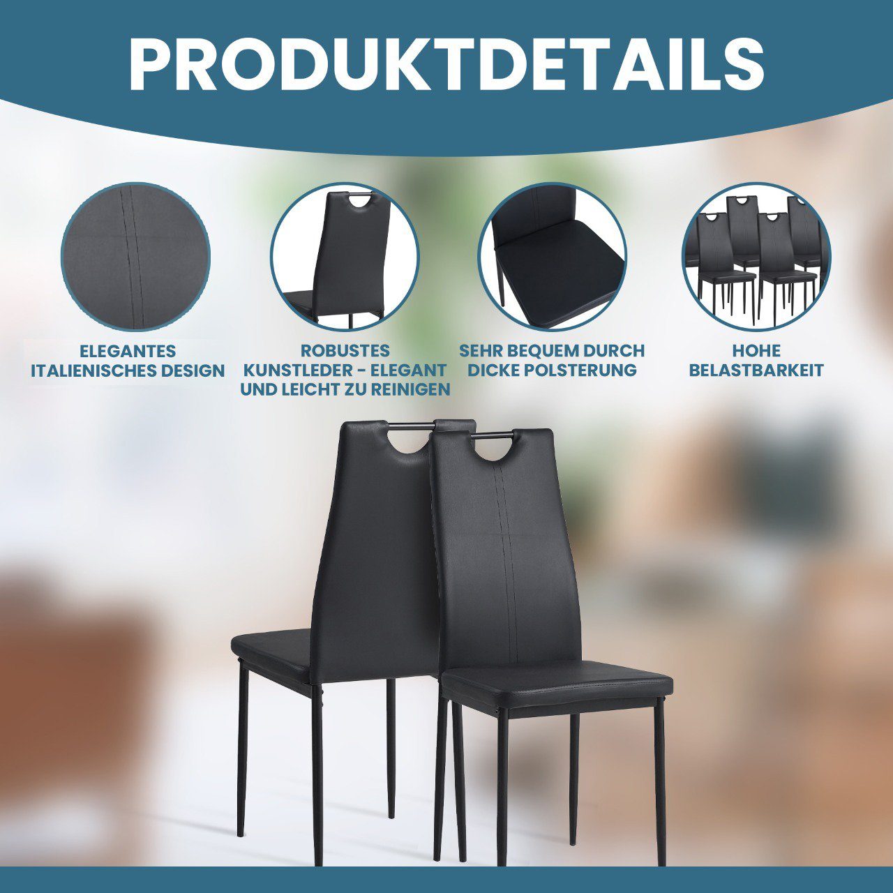 Albatros International Esszimmerstuhl Esszimmerstühle SALERNO 4er Set schwa günstig online kaufen