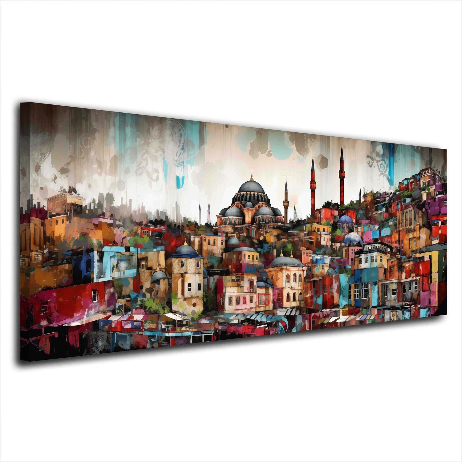 Artedinoi Leinwandbild Istanbul Stadtansicht mit Kuppeln Leinwandbild Wandbild Kunstdruck XL, Istanbul mit Kuppeln