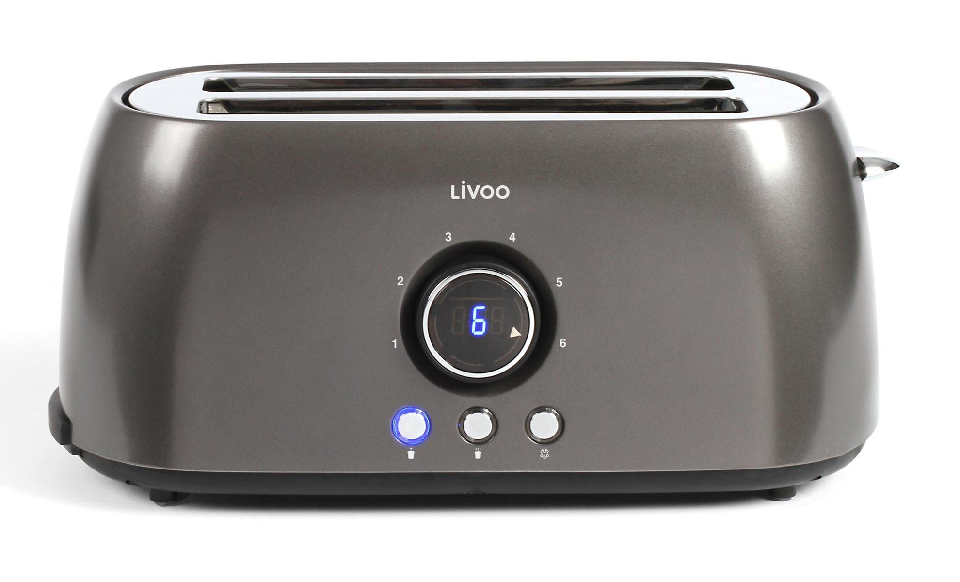 LIVOO Toaster Livoo DOD178, 800 W, 1400 Watt, Stop-Funktion, Automatische  Pop-Up Funktion, Krümelschublade