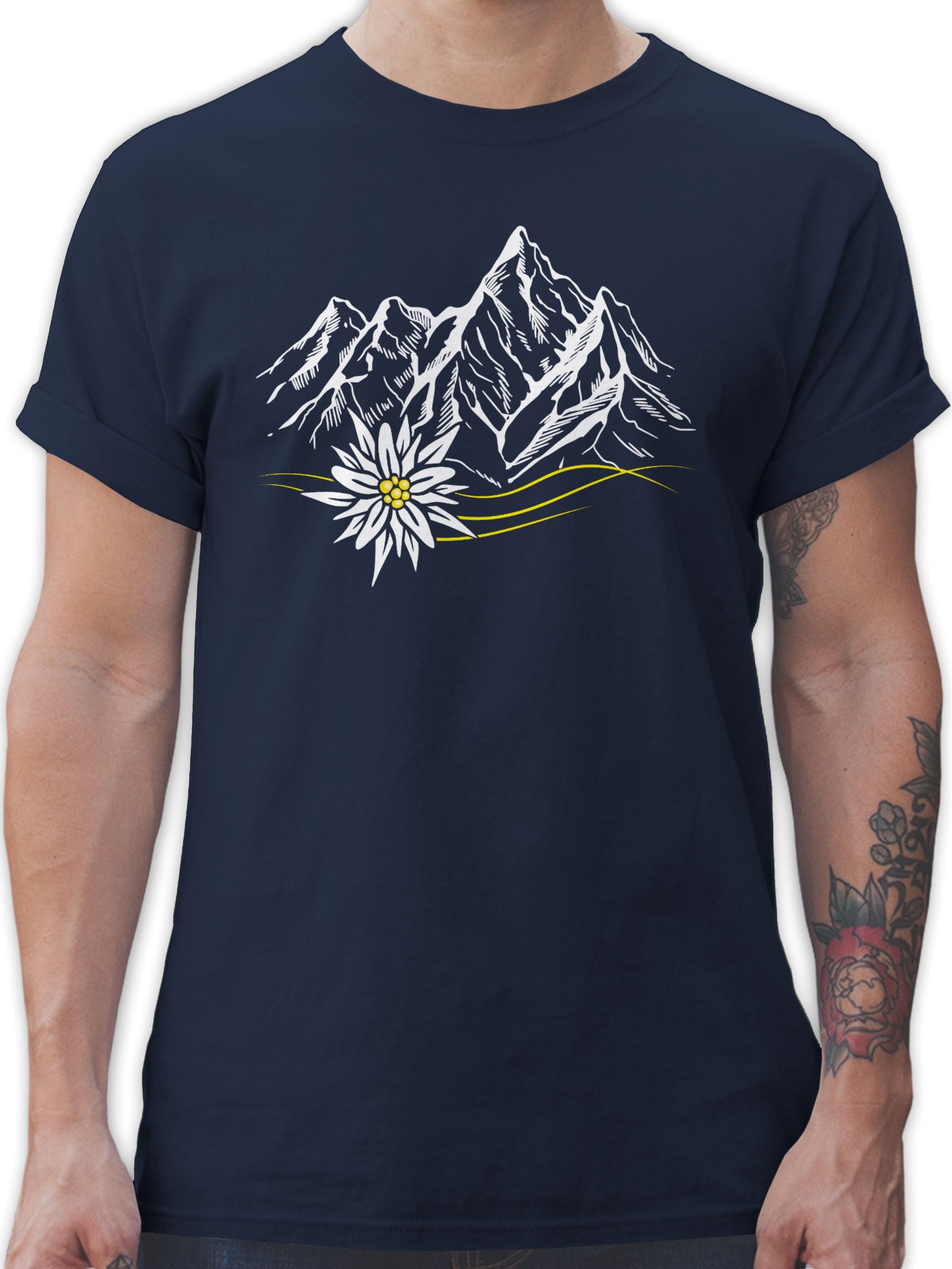 Shirtracer T-Shirt Edelweiß Berge Wandern Wanderlust günstig online kaufen