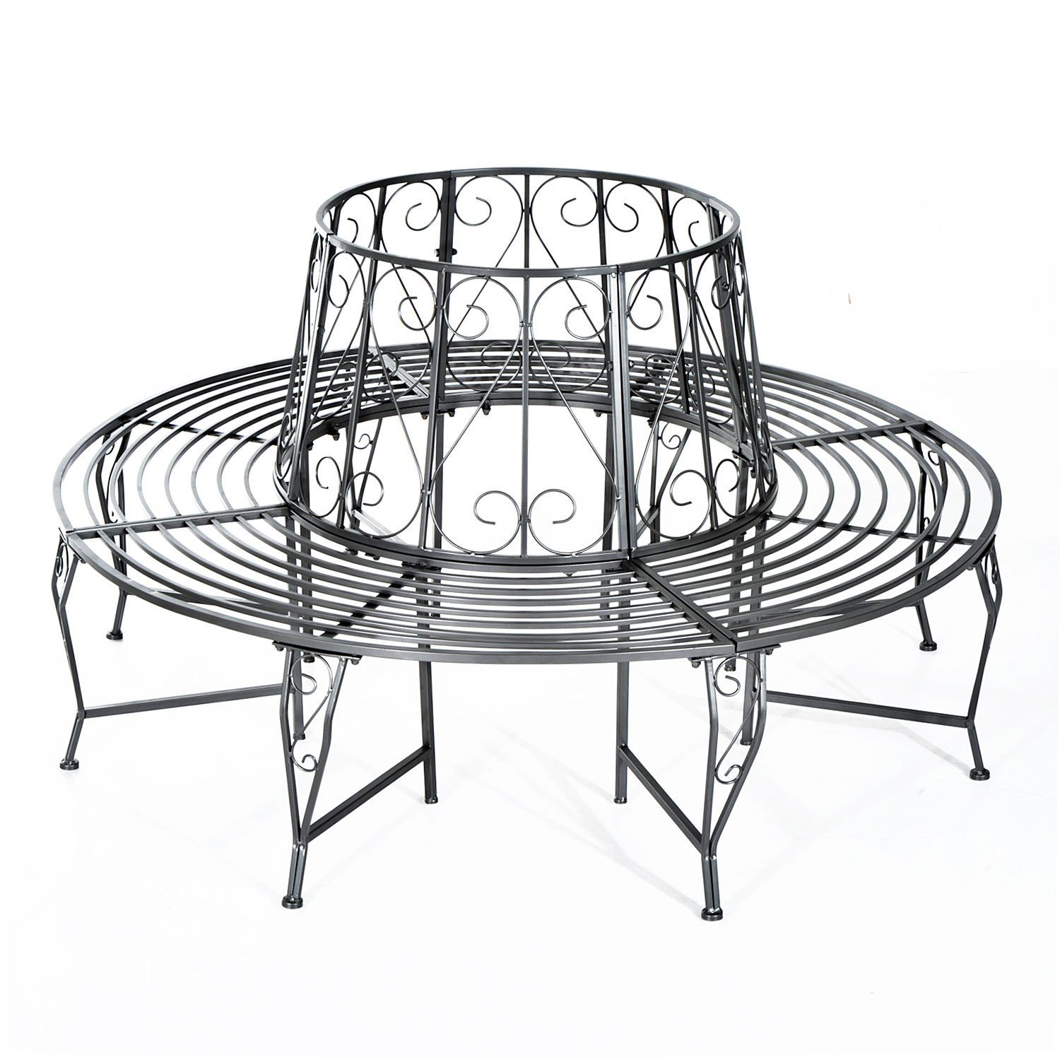 Outsunny Gartenbank Baumbank im geschmackvollen Design