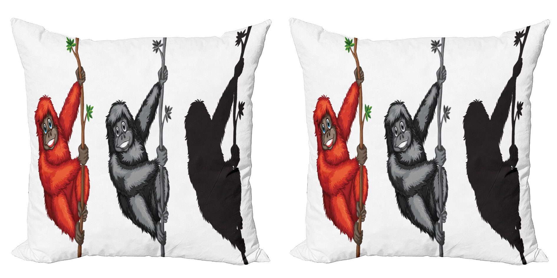Kissenbezüge Modern Accent Doppelseitiger Digitaldruck, Gorilla hängend Abakuhaus Cartoon Utans Stück), (2