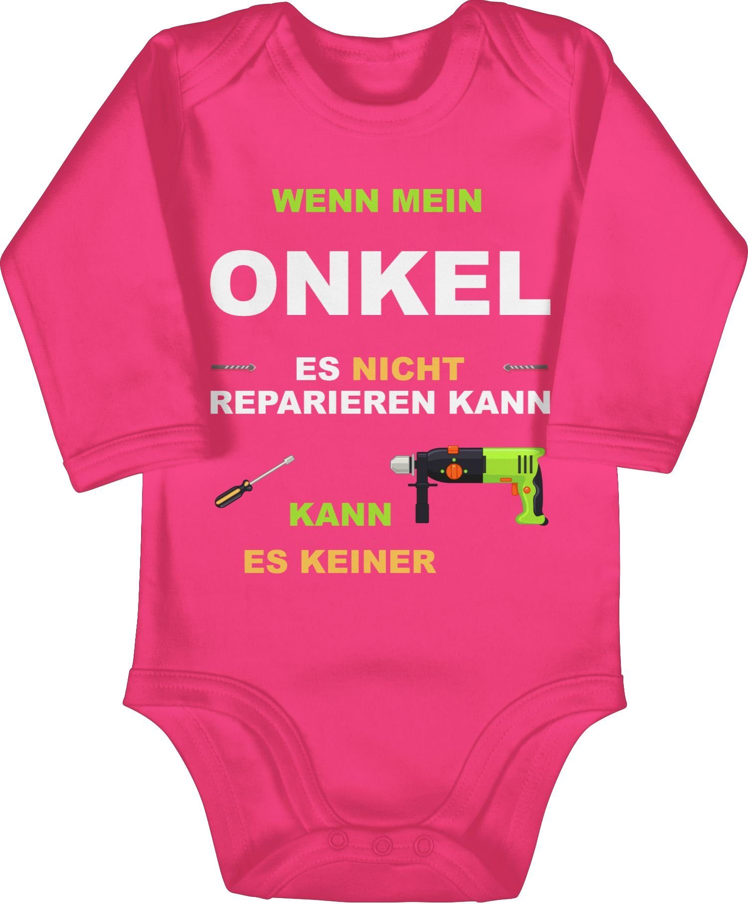 Shirtracer Shirtbody Wenn mein Onkel es nicht reparieren kann kann es keiner Strampler Baby Mädchen & Junge 2 Fuchsia