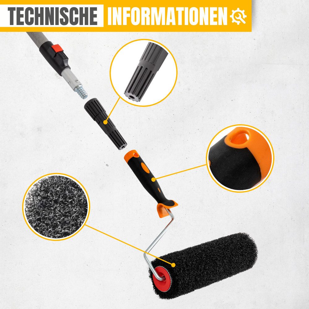 STRÜBER Flächenspachtel Flächenspachtel Set im Koffer – 9-tlg. SET Orange (1-St) – Bild 5 von 5
