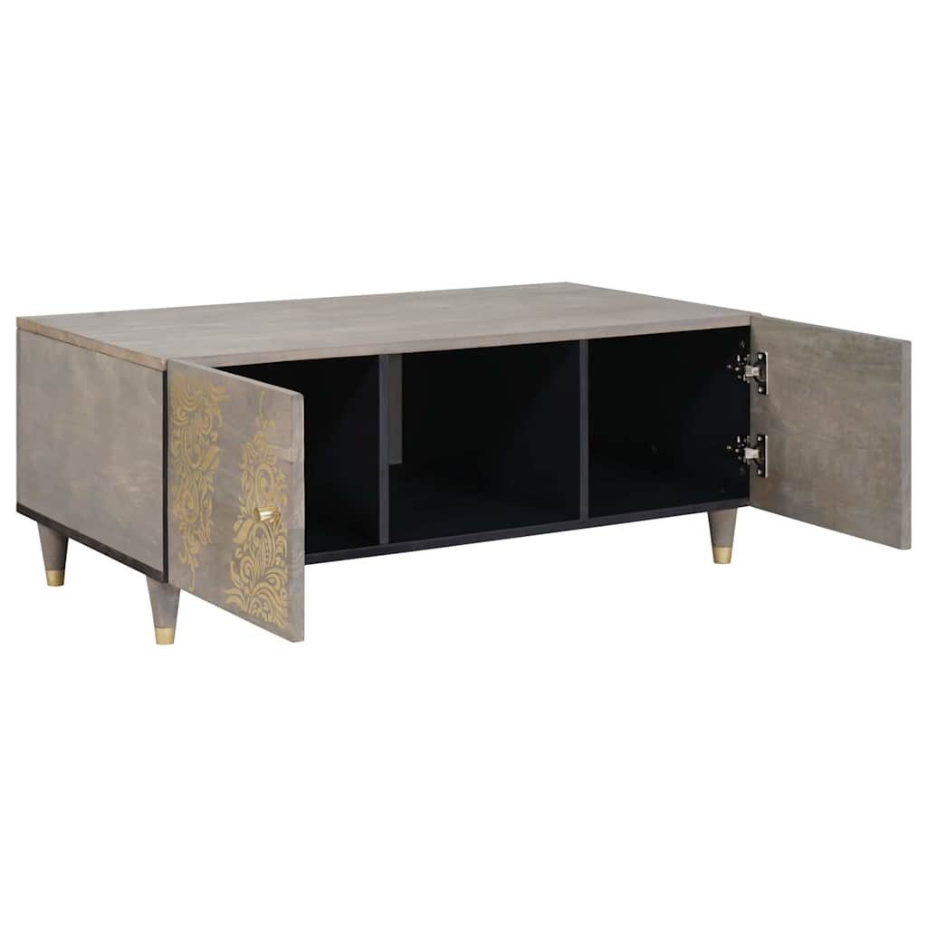 vidaXL Couchtisch Couchtisch Grau 100 x 54 x 40 cm Massivholz (1-St)