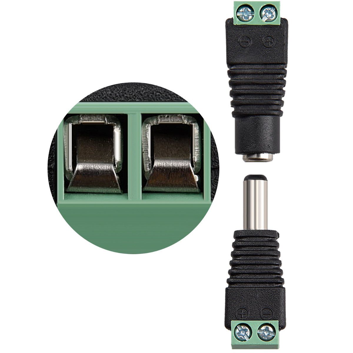 kwmobile Rundstecker 10x DC Stecker & Buchse Set - Adapter Stromkabel Steckverbindung, 10-tlg.