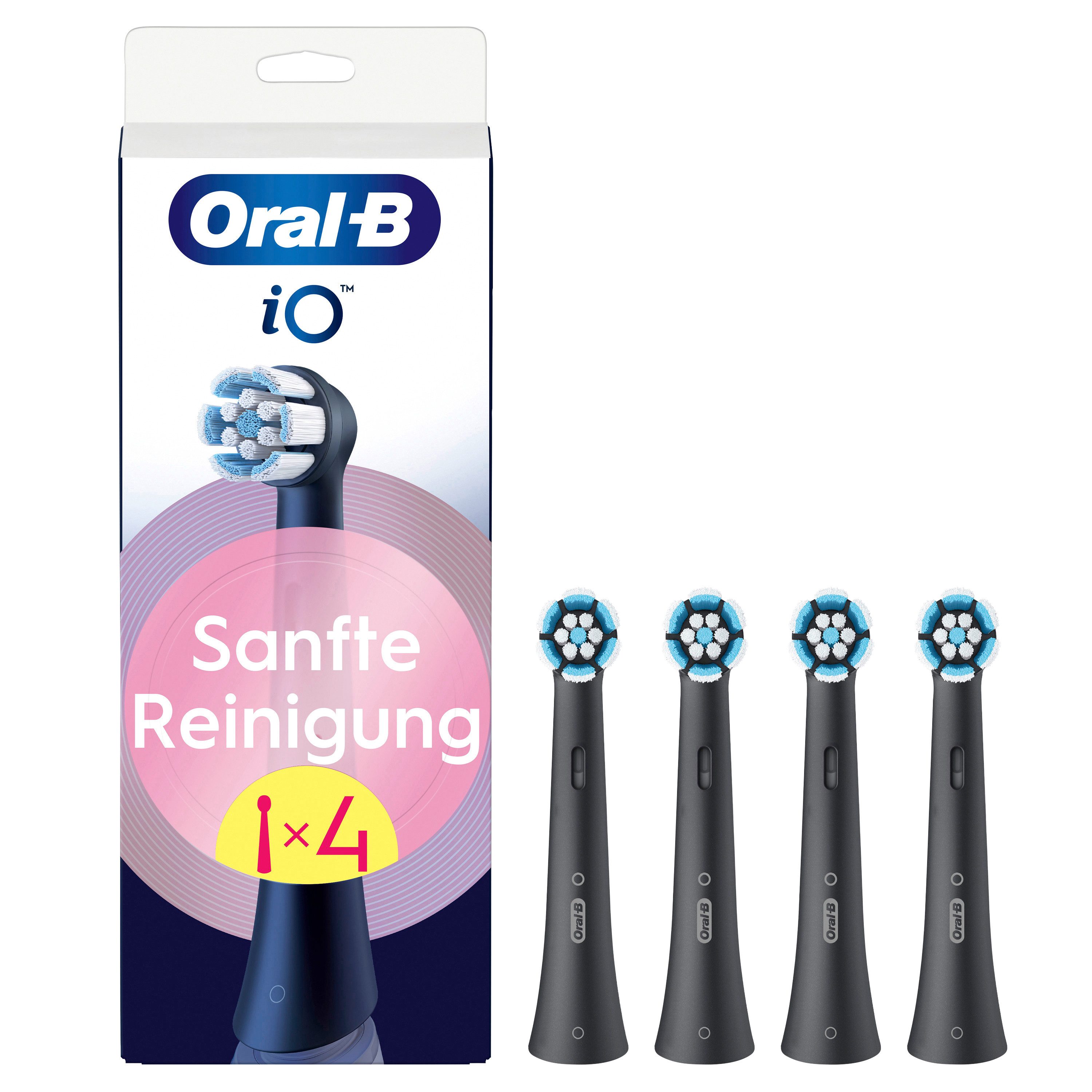Oral-B Aufsteckbürsten iO Sanfte Reinigung - 4St. - Black