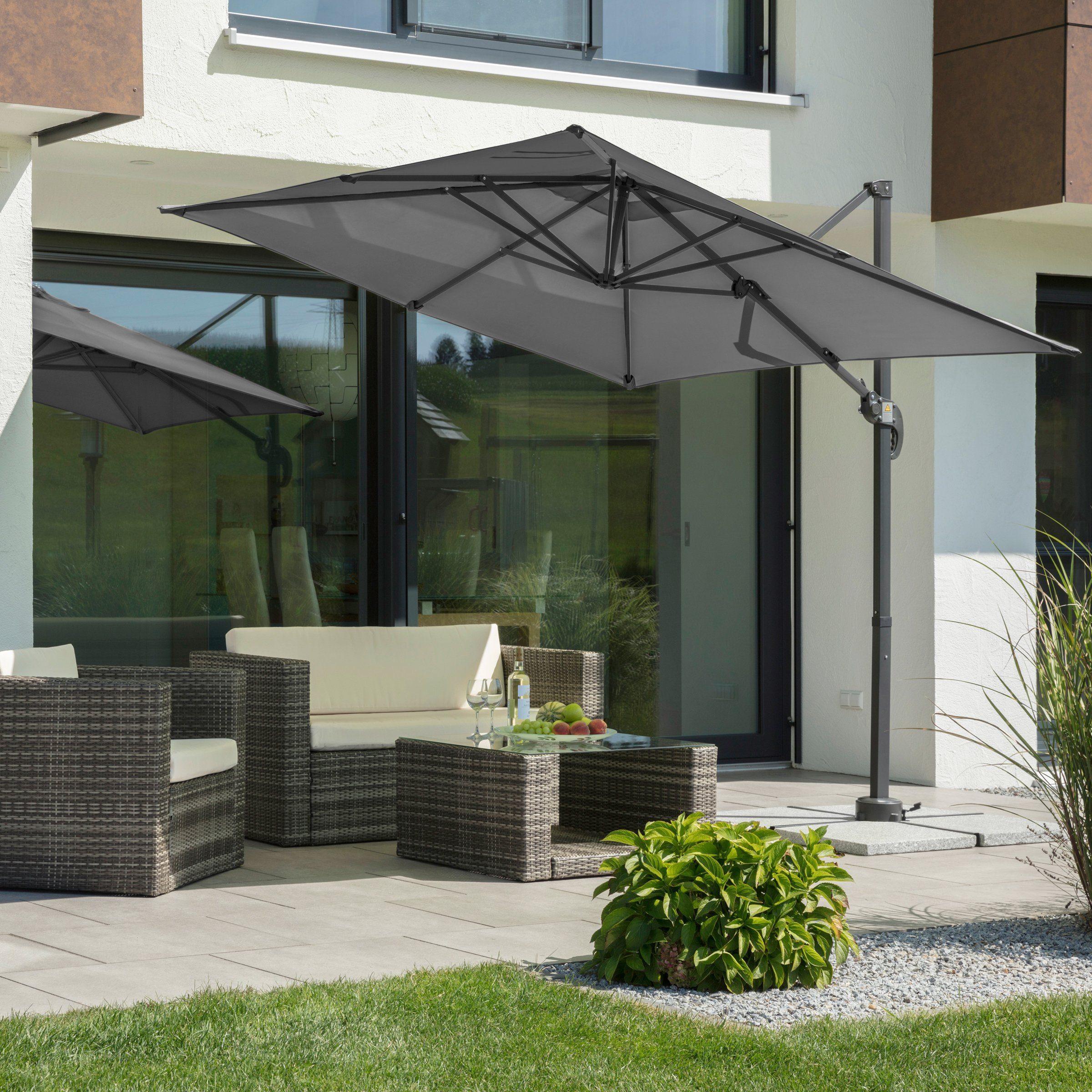 Schneider Schirme Ampelschirm Rhodos Junior, LxB: 230x230 cm, mit Schutzhülle, ohne Wegeplatten