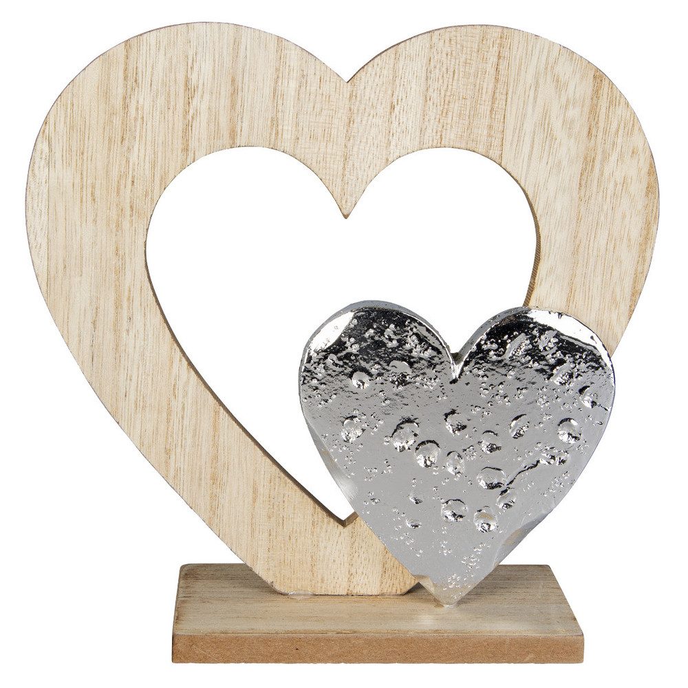 Dekoobjekt Dekoherzen - aus Holz - ca. 18,5 x 6 x 18 cm
