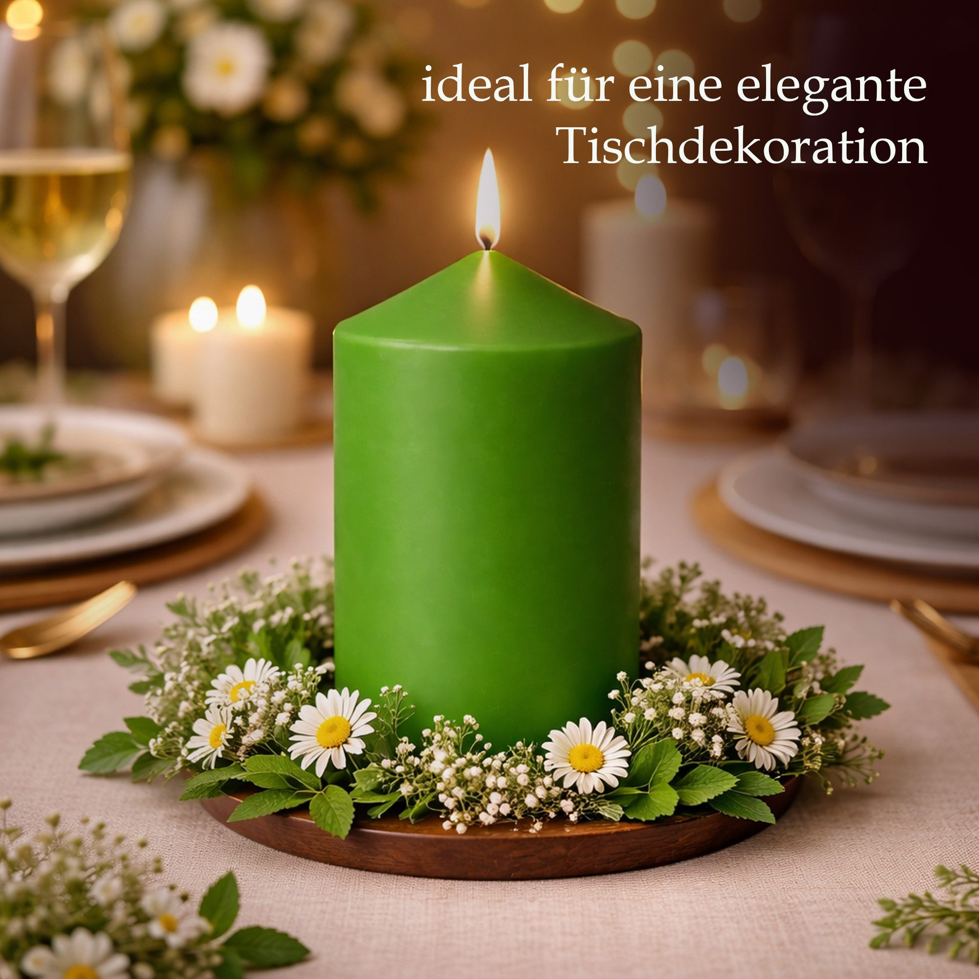 HS Candle Stumpenkerze Ø6cm x 10cm (4-tlg), Wachskerzen, Made in EU, 25h Brenndauer, Baumwolldocht