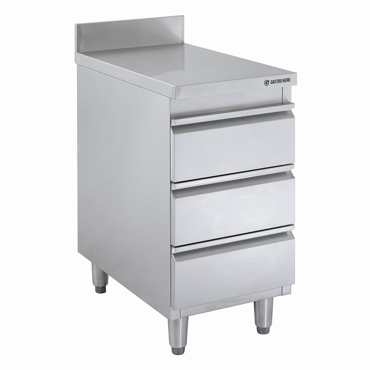 GastroHero Hochschrank Edelstahl Schubladenschrank 400x700 mm 3 Schubladen günstig online kaufen