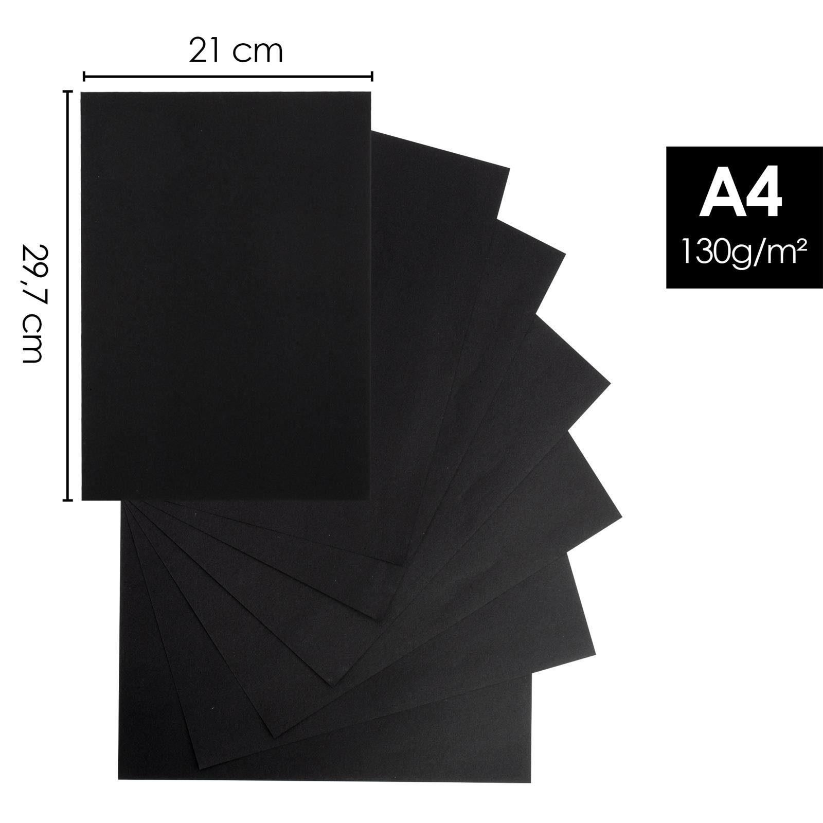 OfficeTree Transparentpapier OfficeTree 120 Blatt Bastelpapier schwarz - Tonpapier A4 130g/m²