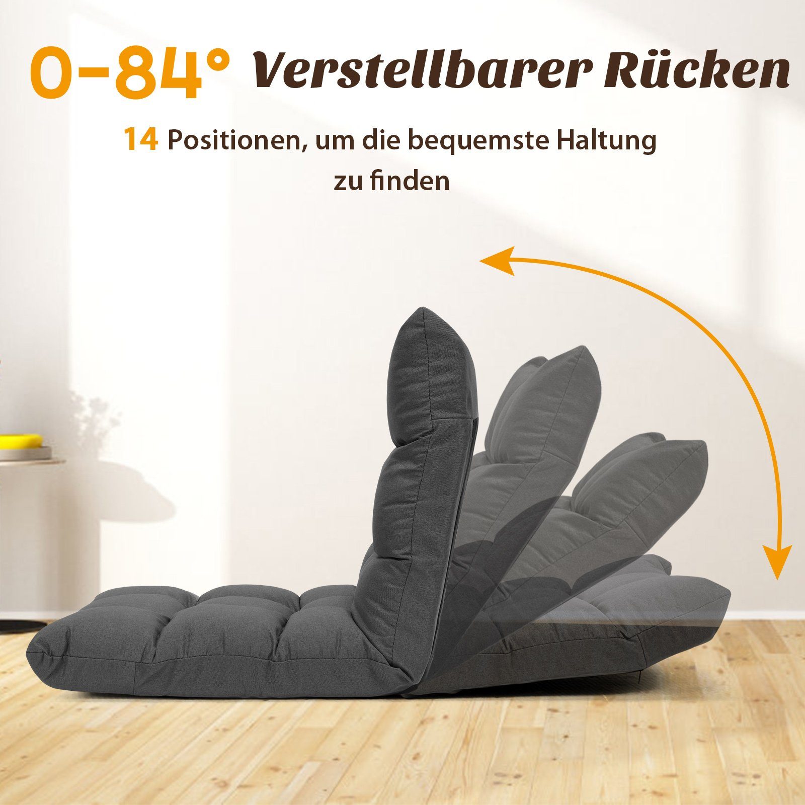 COSTWAY Sessel, Bodensessel,mit 14-Fach Verstellbarer Lehne günstig online kaufen