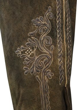 MarJo Trachtenlederhose »Herren« (2-tlg., mit Gürtel) mit traditioneller Stickerei