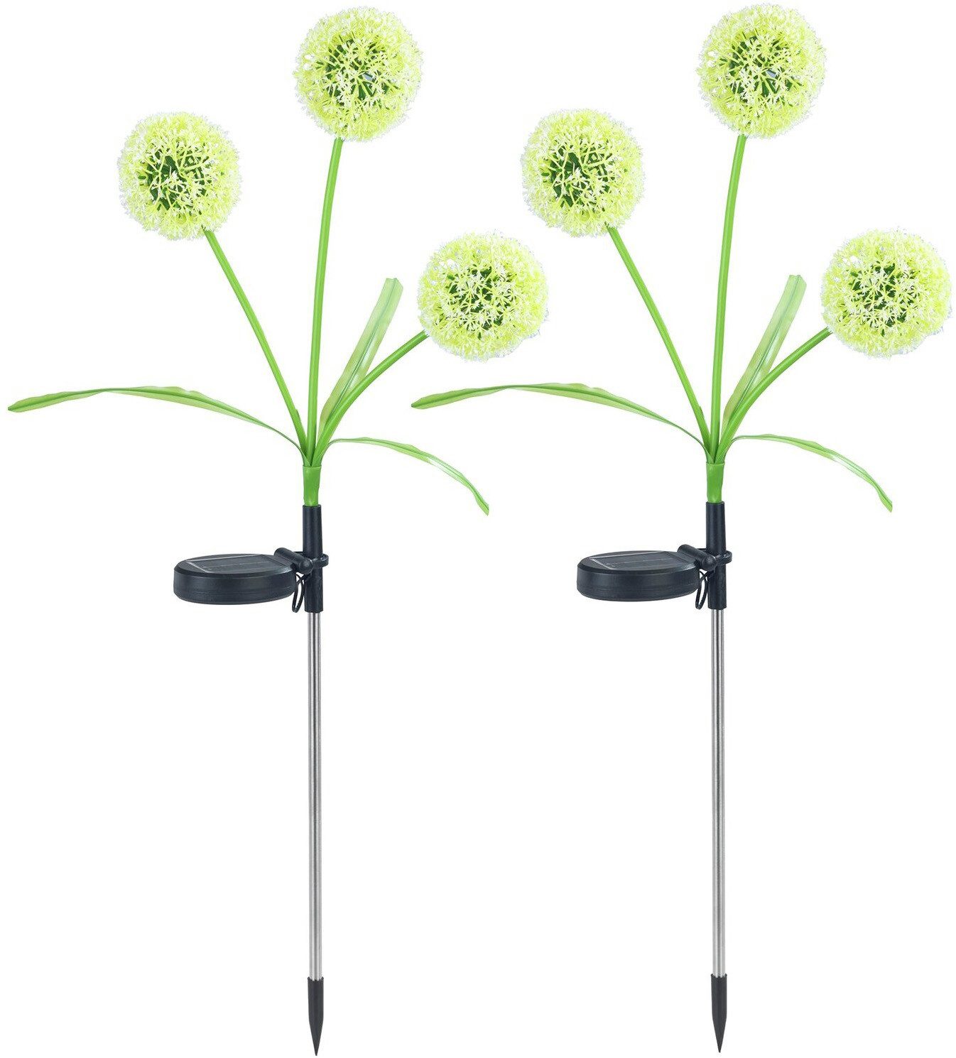 Maximex LED Gartenleuchte Modell Pusteblume, Ein-/Ausschalter, Farbwechsel, LED fest integriert, Farbwechsler, LED Gartenstecker, solarbetriebene Gartenbeleuchtung, 2 Einstellungen