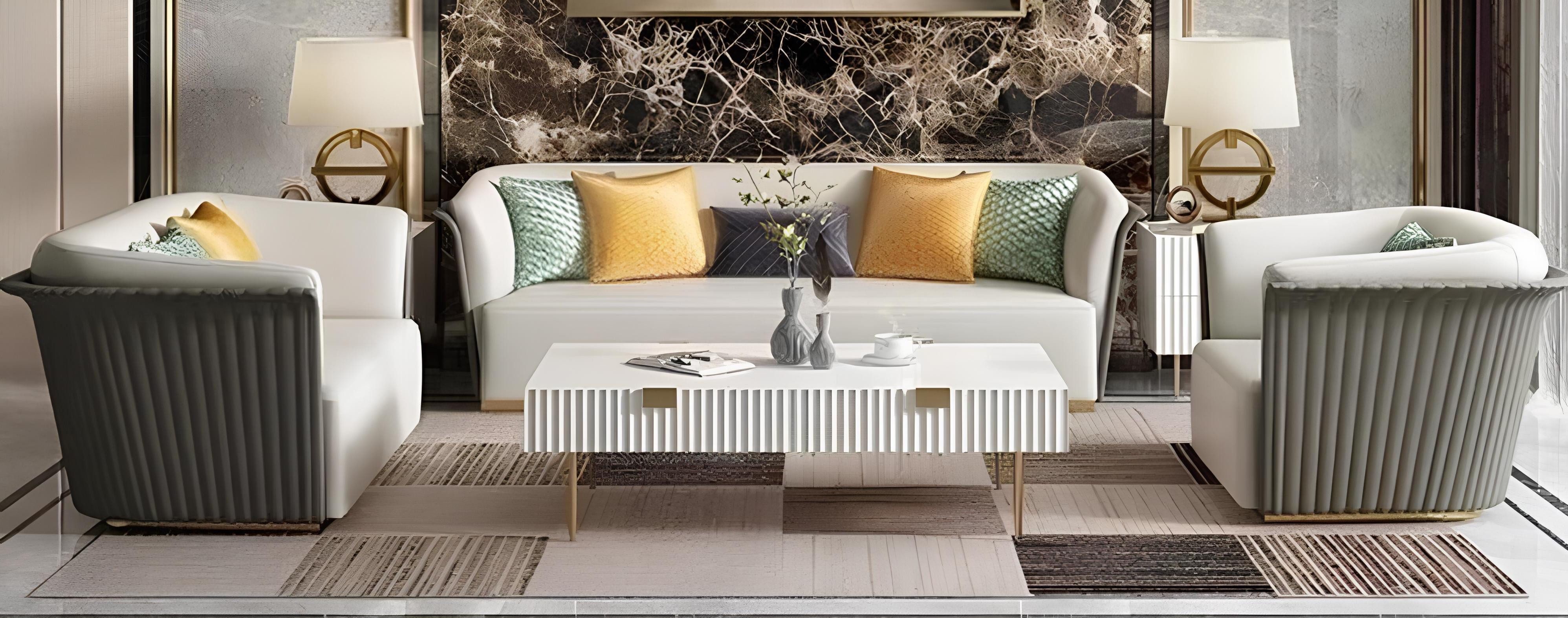 Xlmoebel Polstergarnitur Italienisches Design Sofa mit eleganter Polsterung und Komfort, (3-tlg., Sofa 3 Sitzer + 2 Sitzer + Sessel), Hergestellt in Europa
