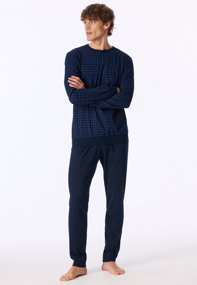 uncover by SCHIESSER Schlafanzug Uncover Nightwear (2 tlg) Langarm, Rundhals-Ausschnitt, Single Jersey-Qualität, weich