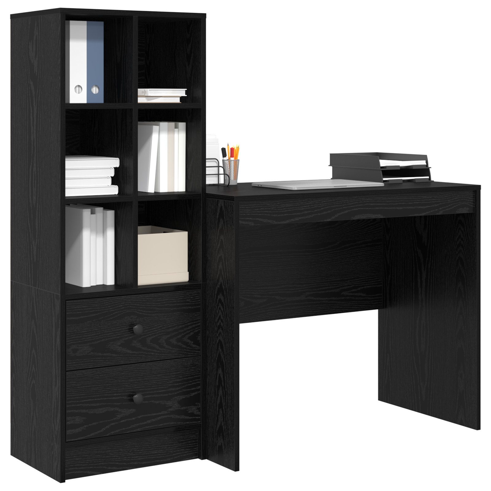 vidaXL Sideboard Schreibtisch mit Stauraum schwarzes günstig online kaufen