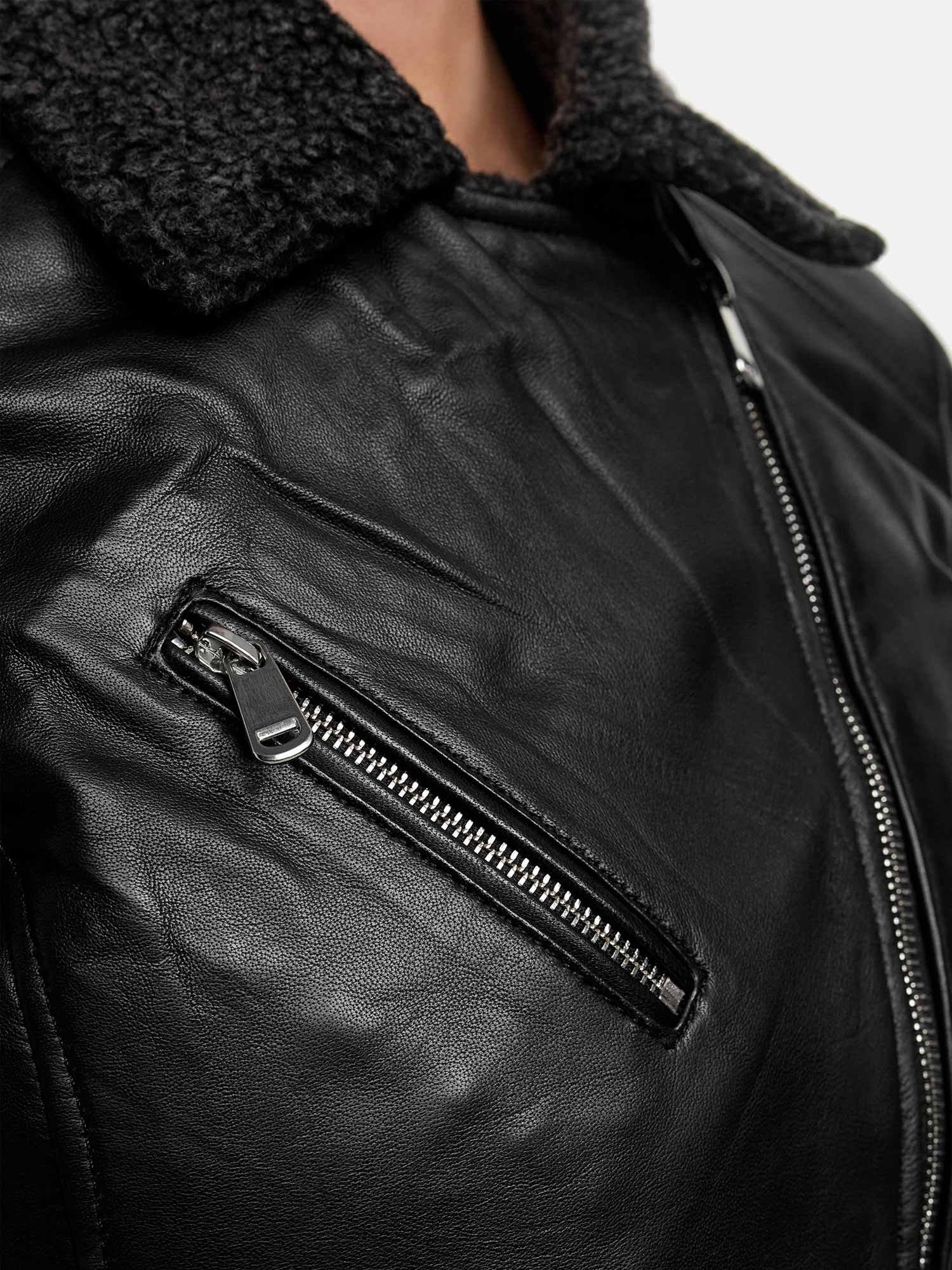 Tazzio Lederjacke F512 gefütterte Jacke mit coolen Zipper-Details & Reverskragen – Bild 4 von 5