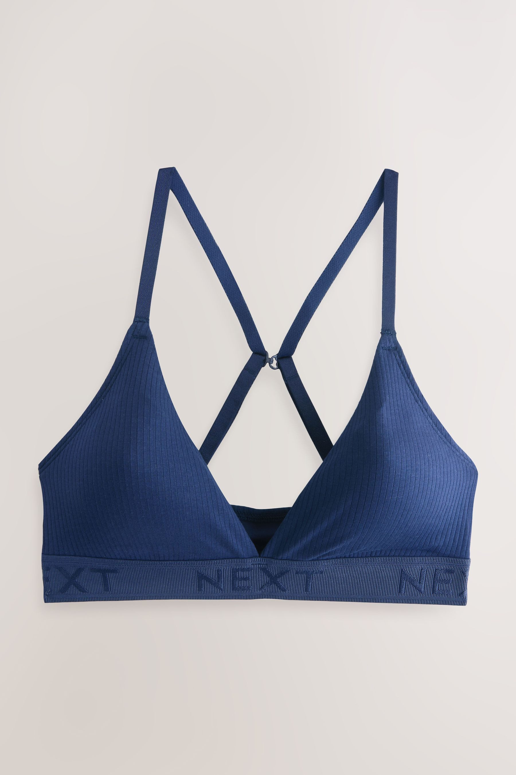 Bralette Gerippte Bustiers mit Logo aus Baumwolle, 3er-Pack
