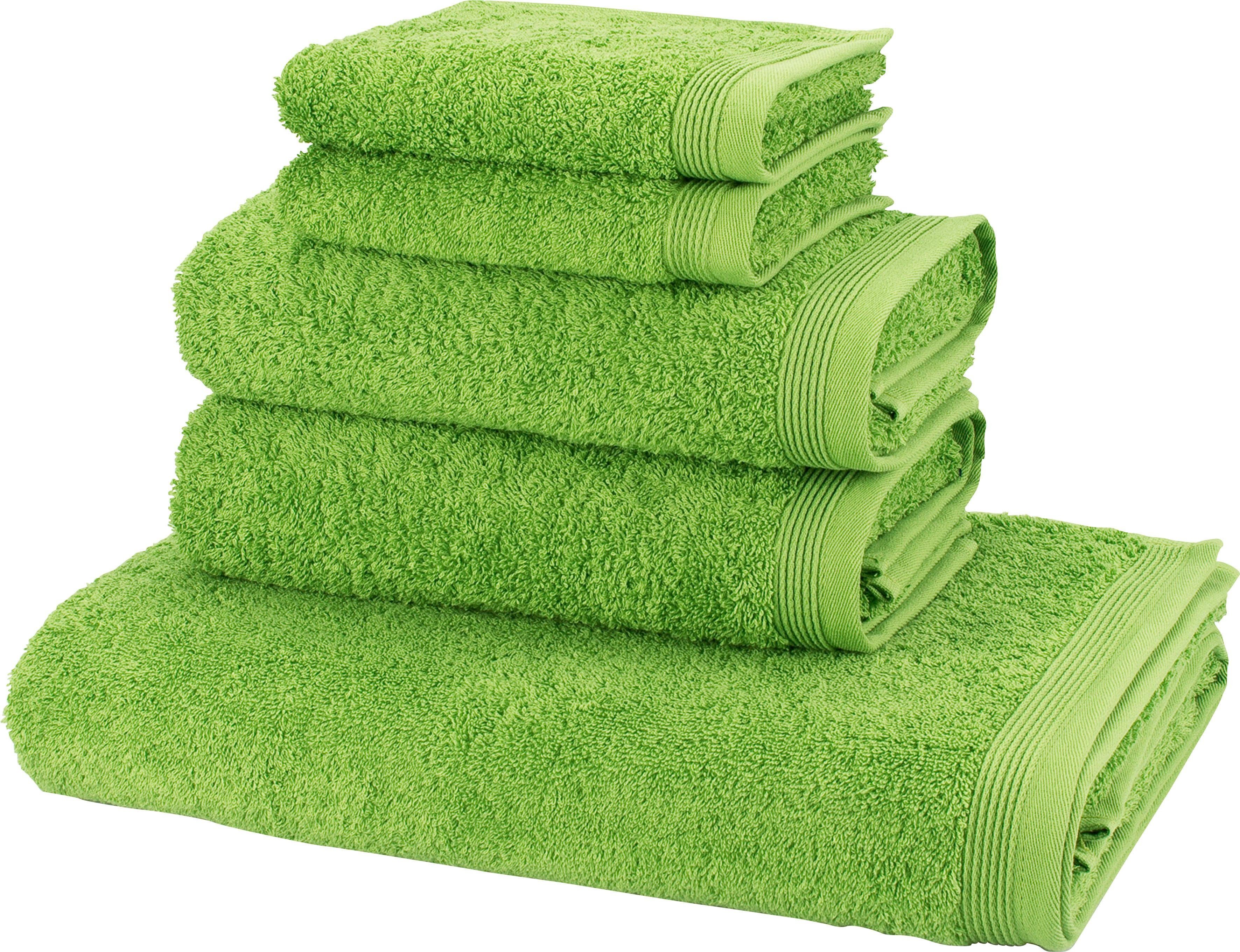 Möve Handtuch Set Basic, Walkfrottier (Set, 5-St), 5tlg.-Set: 2xGäste- 2xHand- und 1xBadetuch in Walkfrottier Qualität