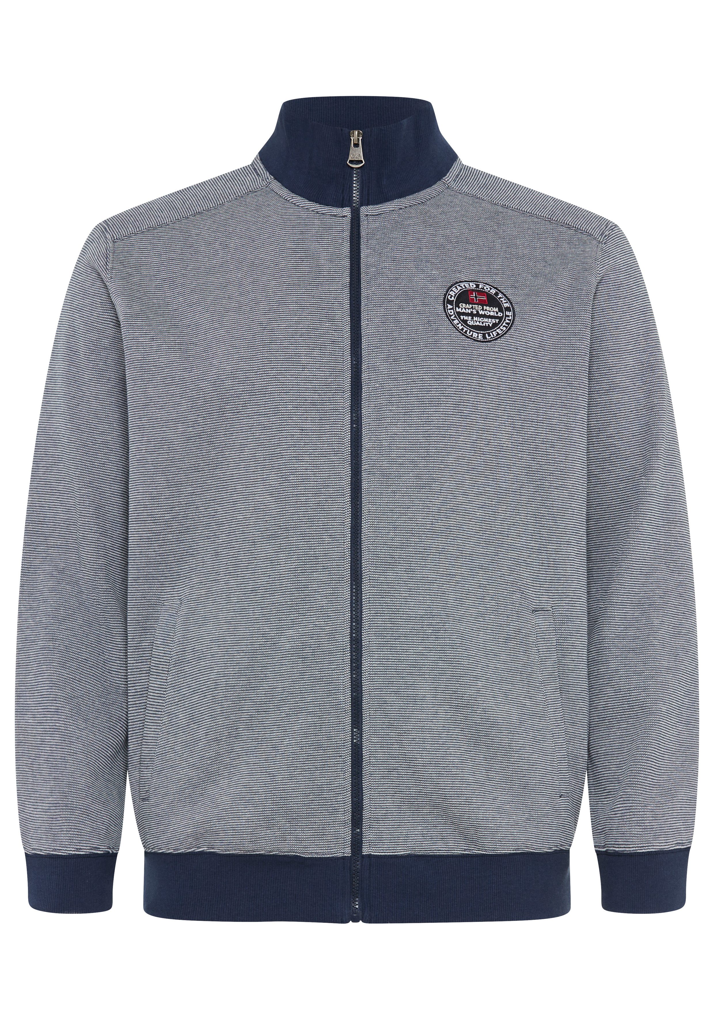 Man's World Plus Sweatjacke Regular Fit, mit normaler Länge, Langarm, aus Baumwolle und Polyester