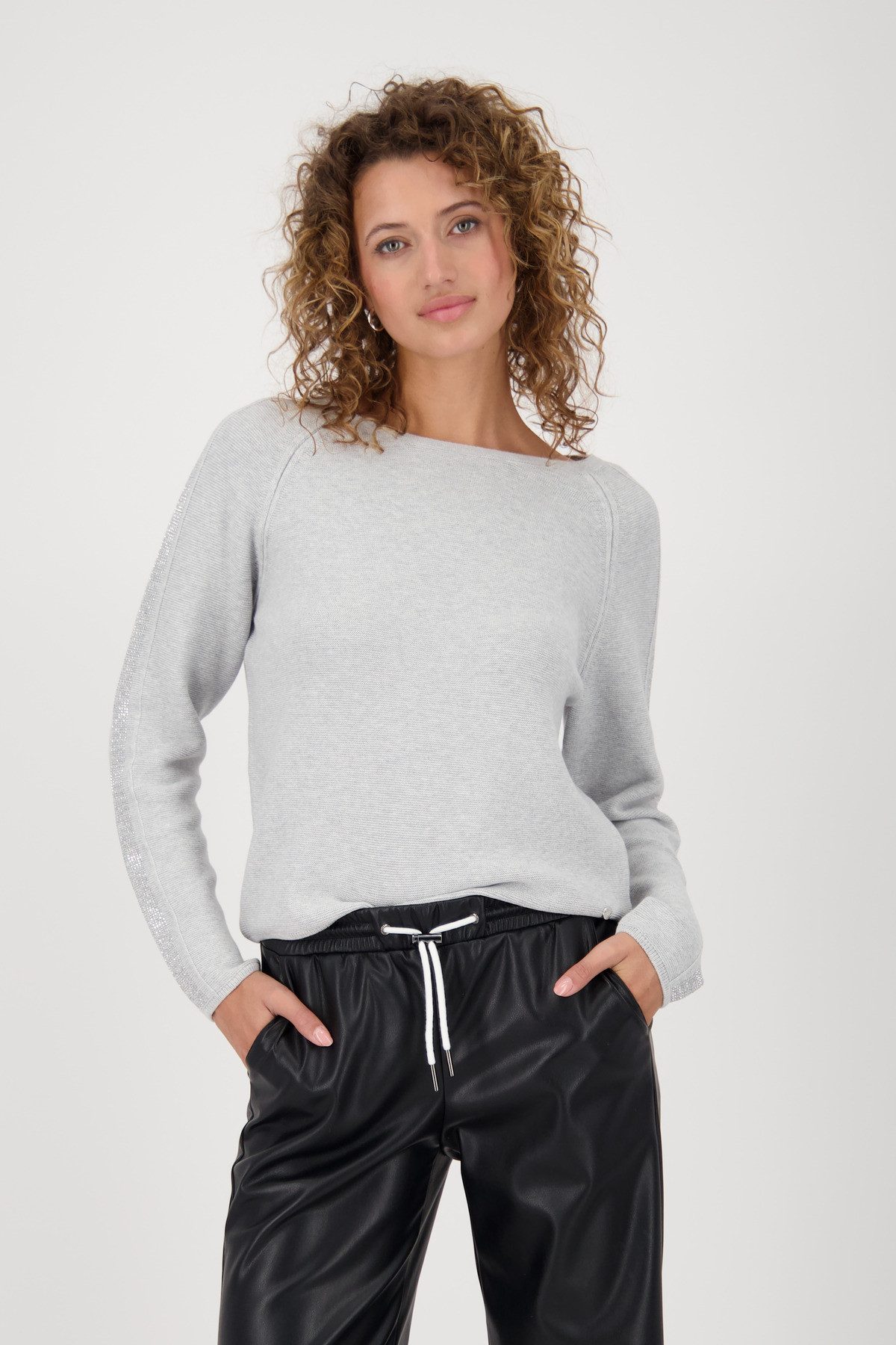 Monari Strickpullover Pullover Schmuck Mit Rundhalsausschnitt günstig online kaufen