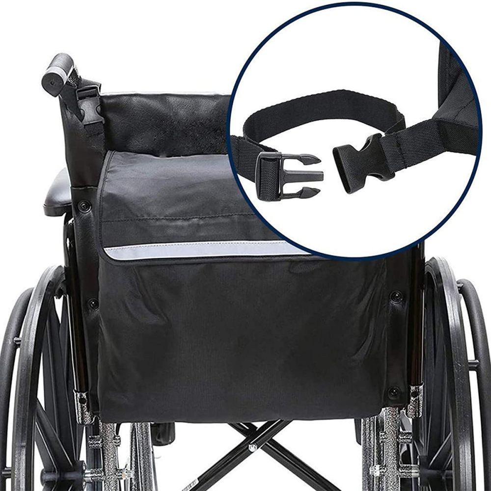 QUBEBU Aufbewahrungstasche Rollator / Rollstuhl Tasche Rollatortasche Rollstuhltasche für Mobilex (Größe: 47 x 40 cm, Rollstuhlrucksack, mit Reflektierenden Band., 1-tlg)