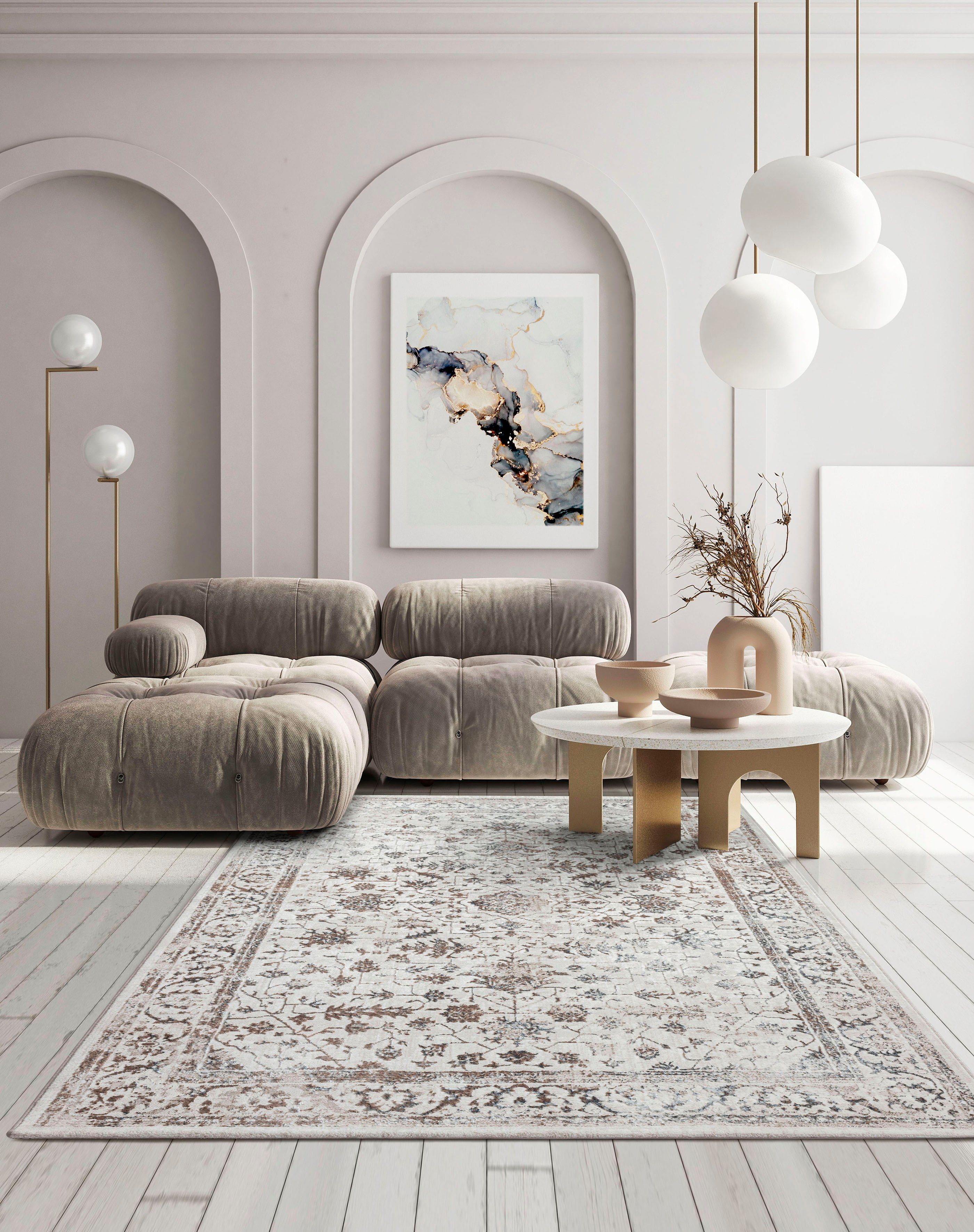 Wohnzimmer Teppich 50112, merinos, glänzend, 10 pflegeleicht, Kurzflor, rechteckig, Höhe: Creation elegant, mm,