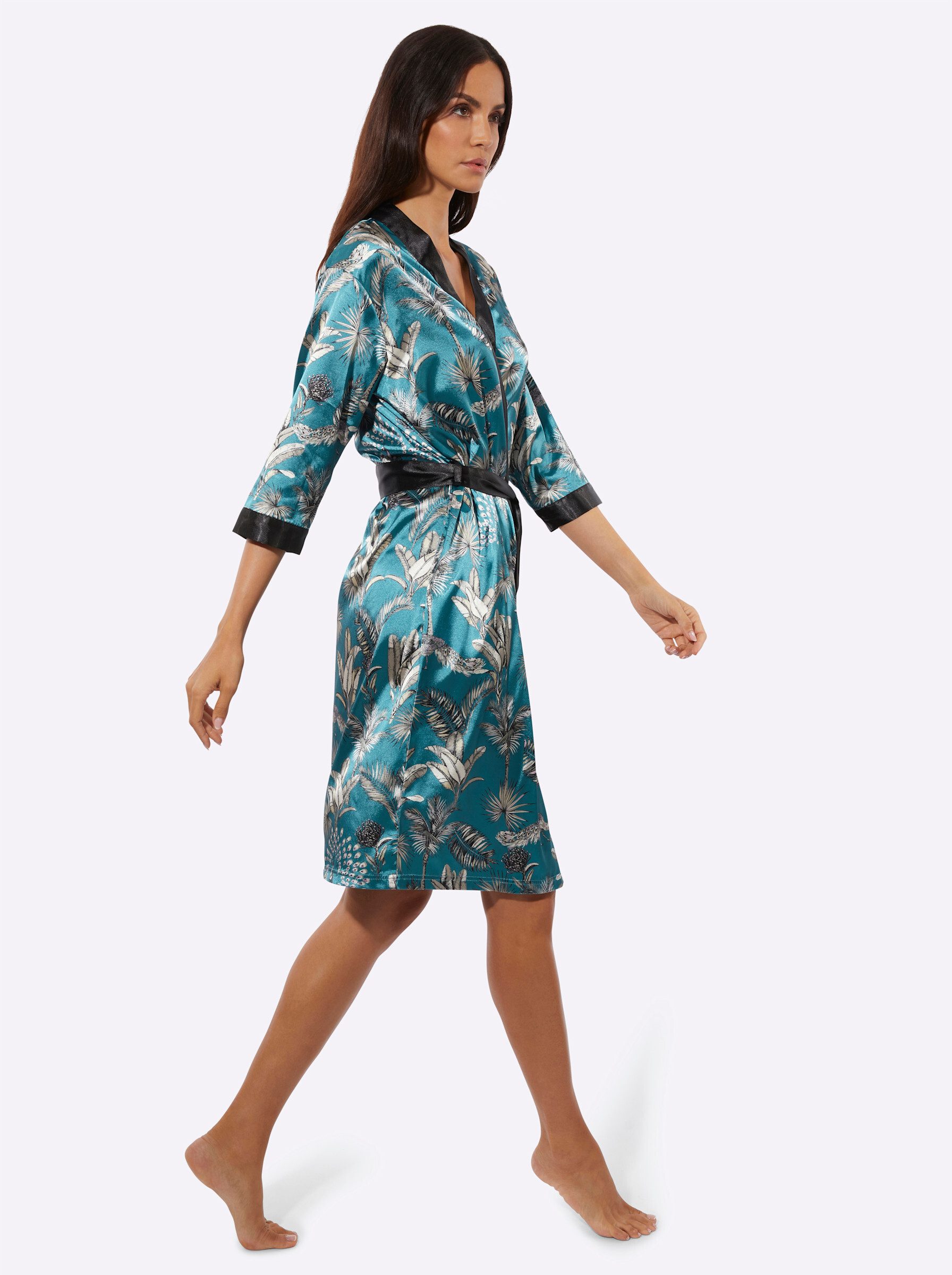 creation L Morgenmantel Morgenmantel 3/4-Arm, Polyester, Satin