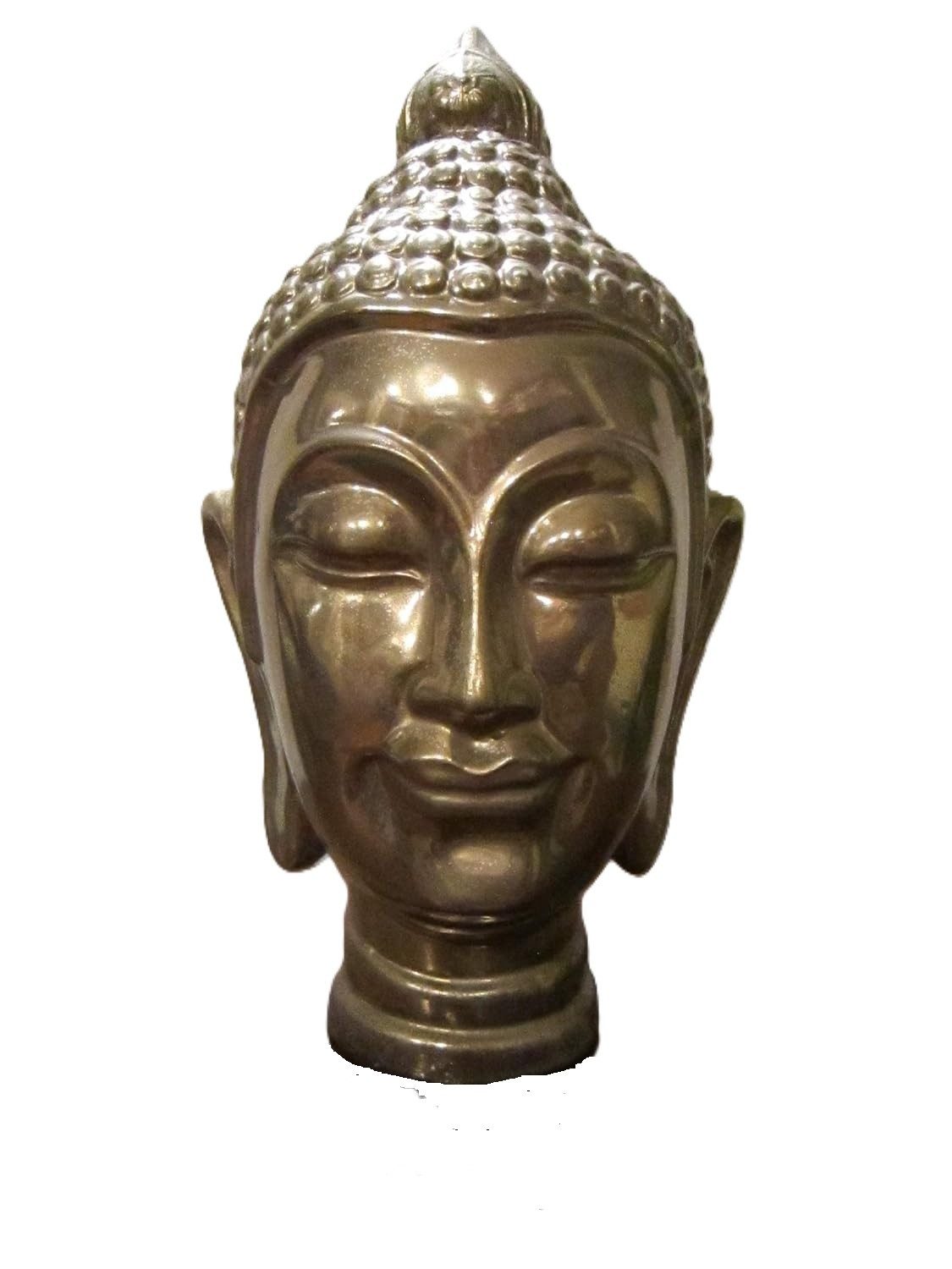 Cor Mulder Buddhafigur Buddha Kopf Messing Gold Fengh Shui Deko, perfekt zu jedem Anlass