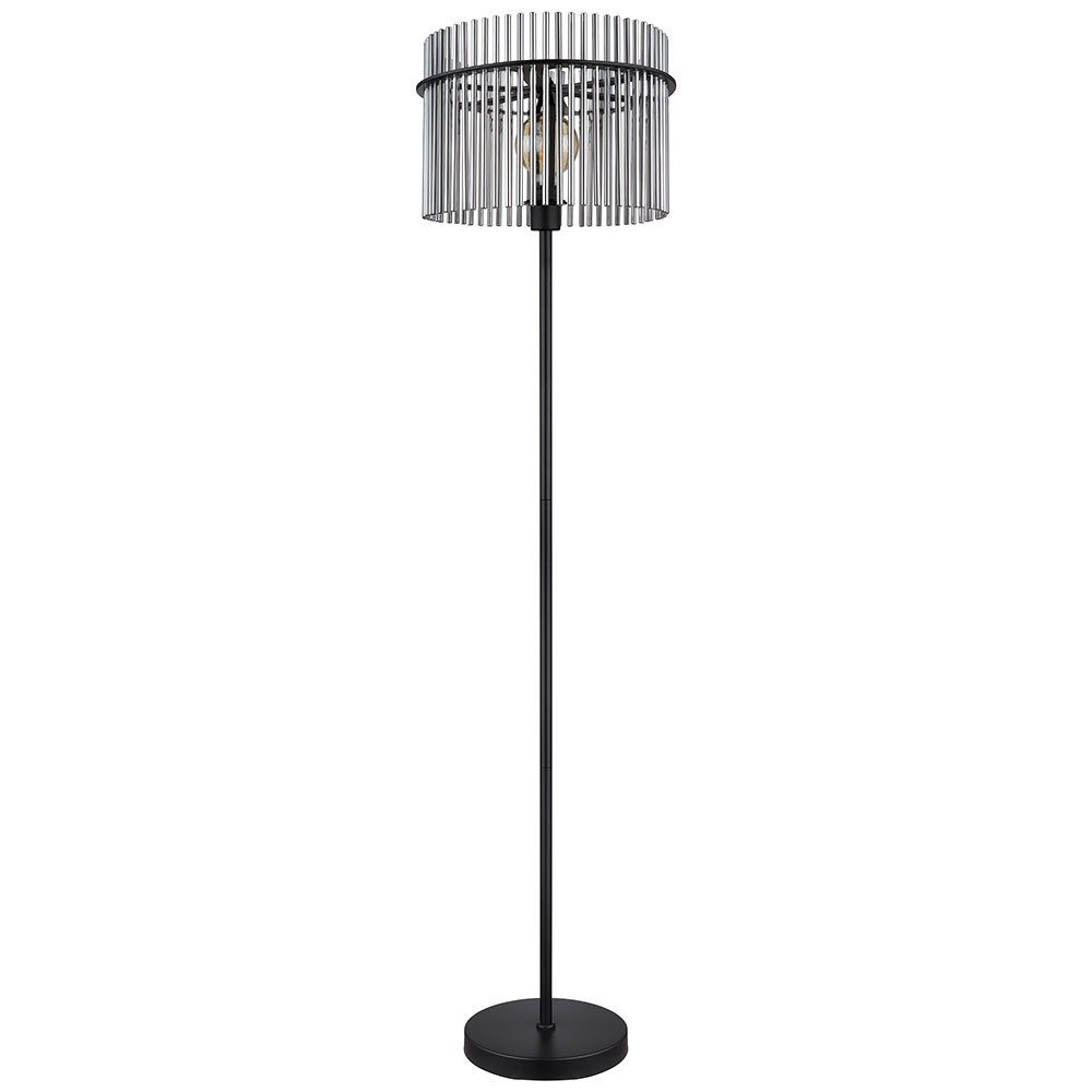 GLOBO LIGHTING LED Stehlampe, Leuchtmittel inklusive, Warmweiß, LED Stehleuchte Wohnzimmer Stehlampe Retro Design Rauchglas Höhe 152cm