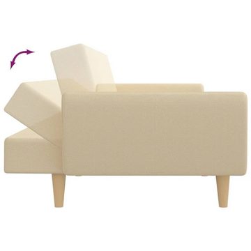 vidaXL Sofa Schlafsofa 2-Sitzer Creme Stoff