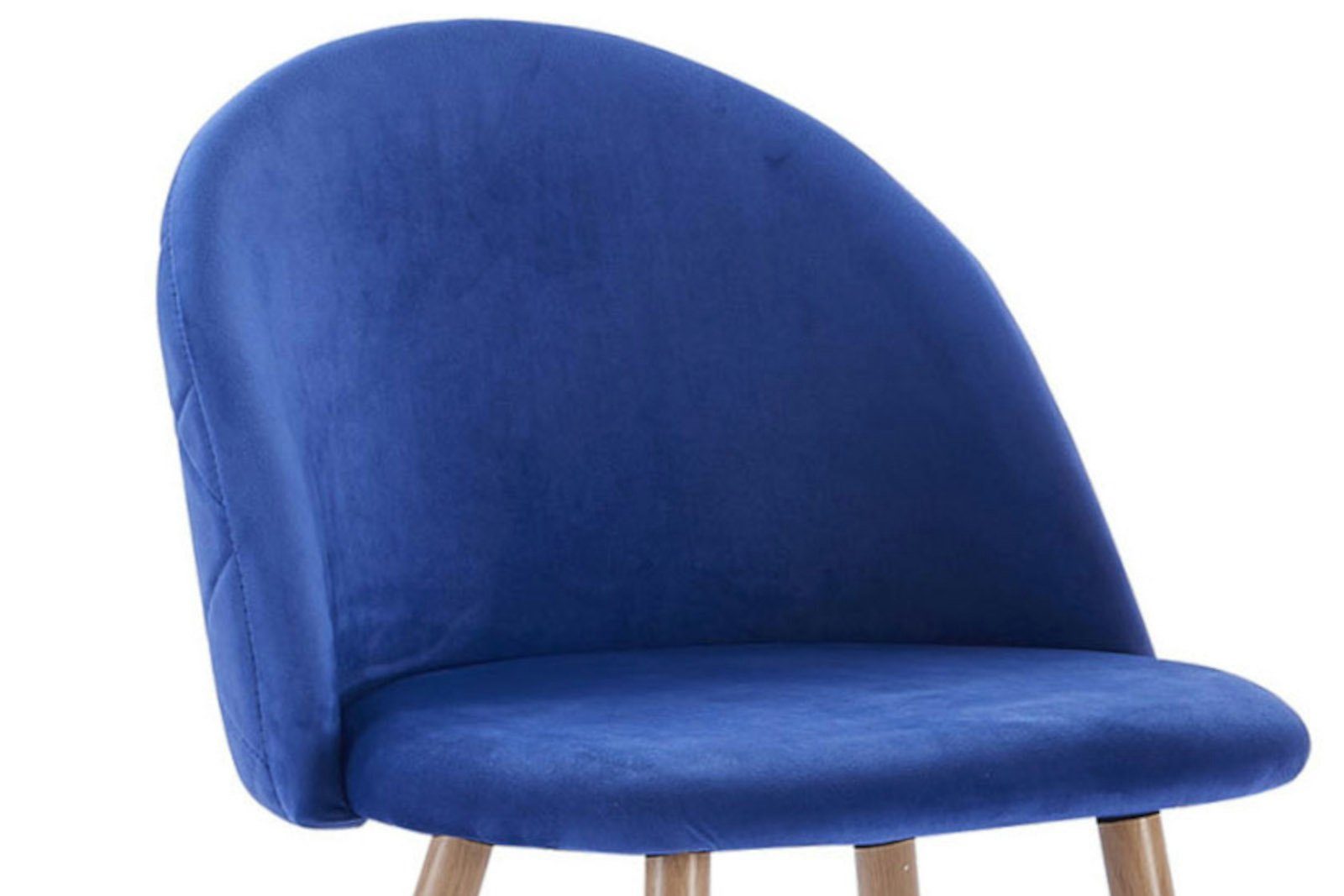 Eichenfarben, Blau Sitzhöhe Farben wählbar, in Metallfüße 45cm, Samtbezug in Junado® Esszimmerstuhl skandinavischer Stil verschiedenen Lilly,