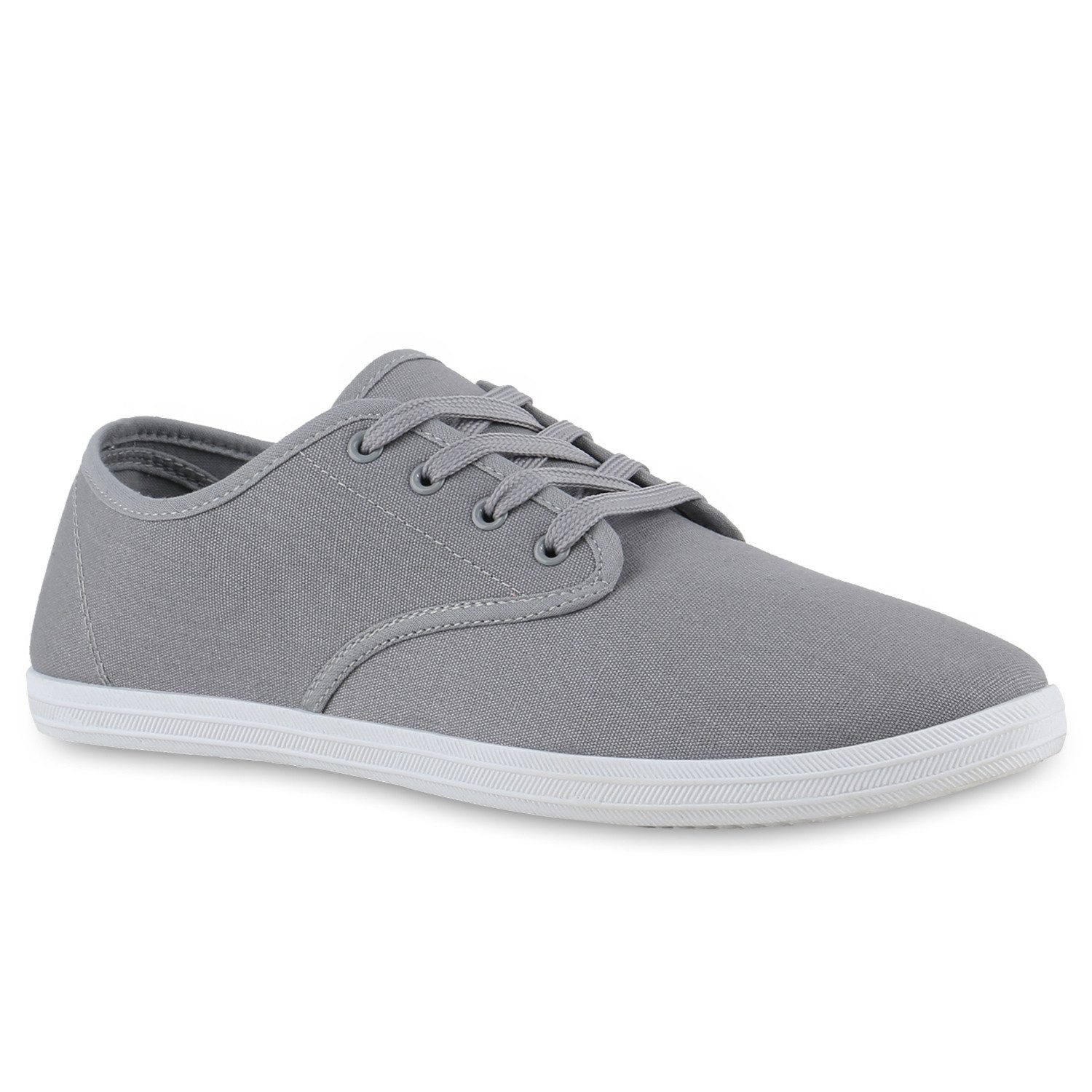 VAN HILL 21590336 BO BO-607[Herren] Herren Sneaker Grey 36 Sneaker Herren Sneaker Low Schnürer Bequeme Basic Stoff Schnür-