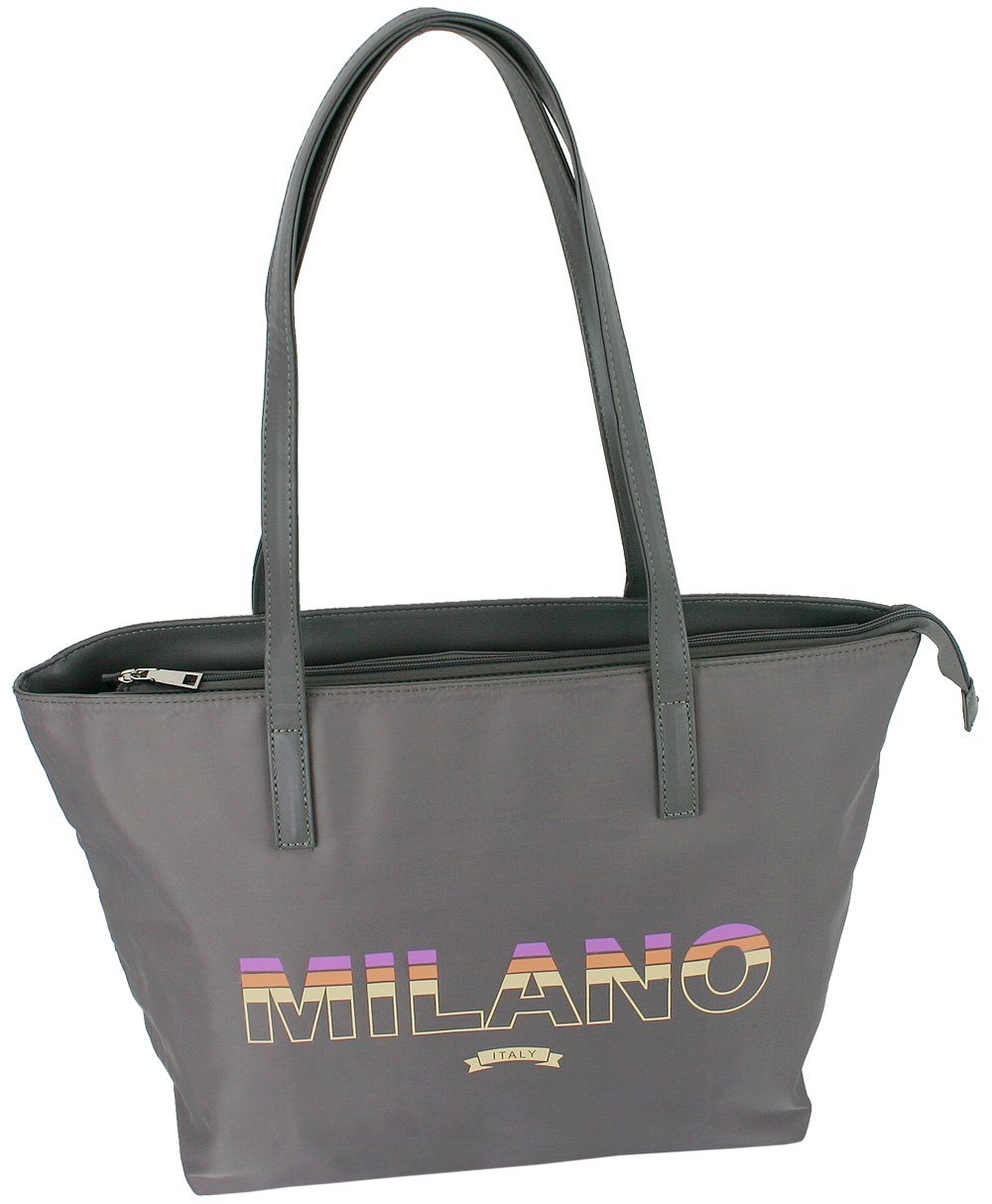 Schultertasche - Ultra leichter großer Damen Shopper XL, mit Reißverschluss - Nylon